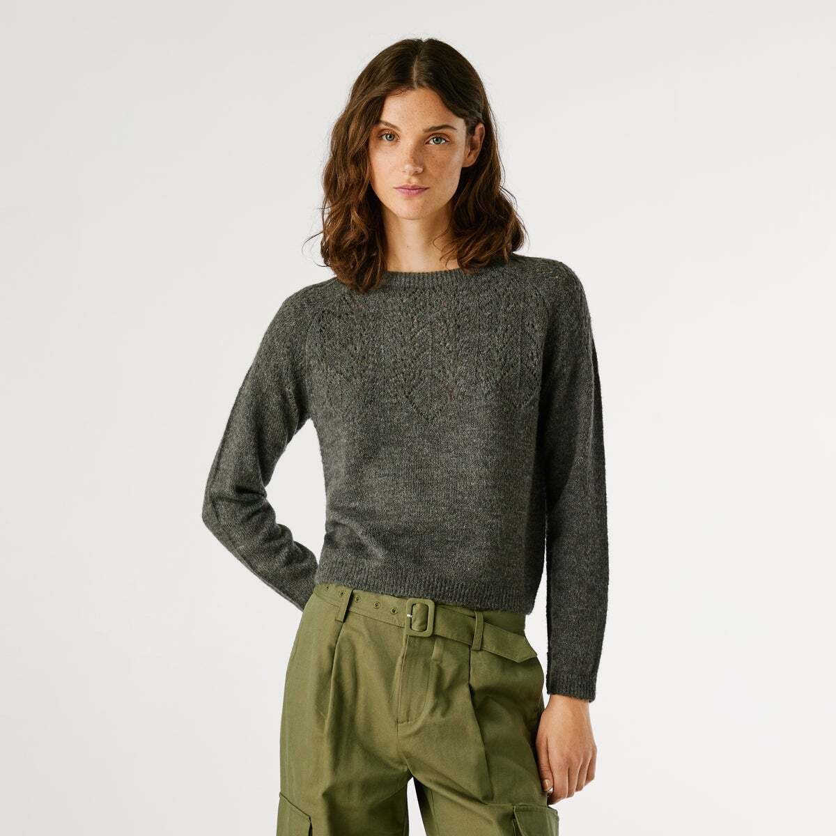 Pull À Col Rond En Maille Pointelle, PEPE JEANS