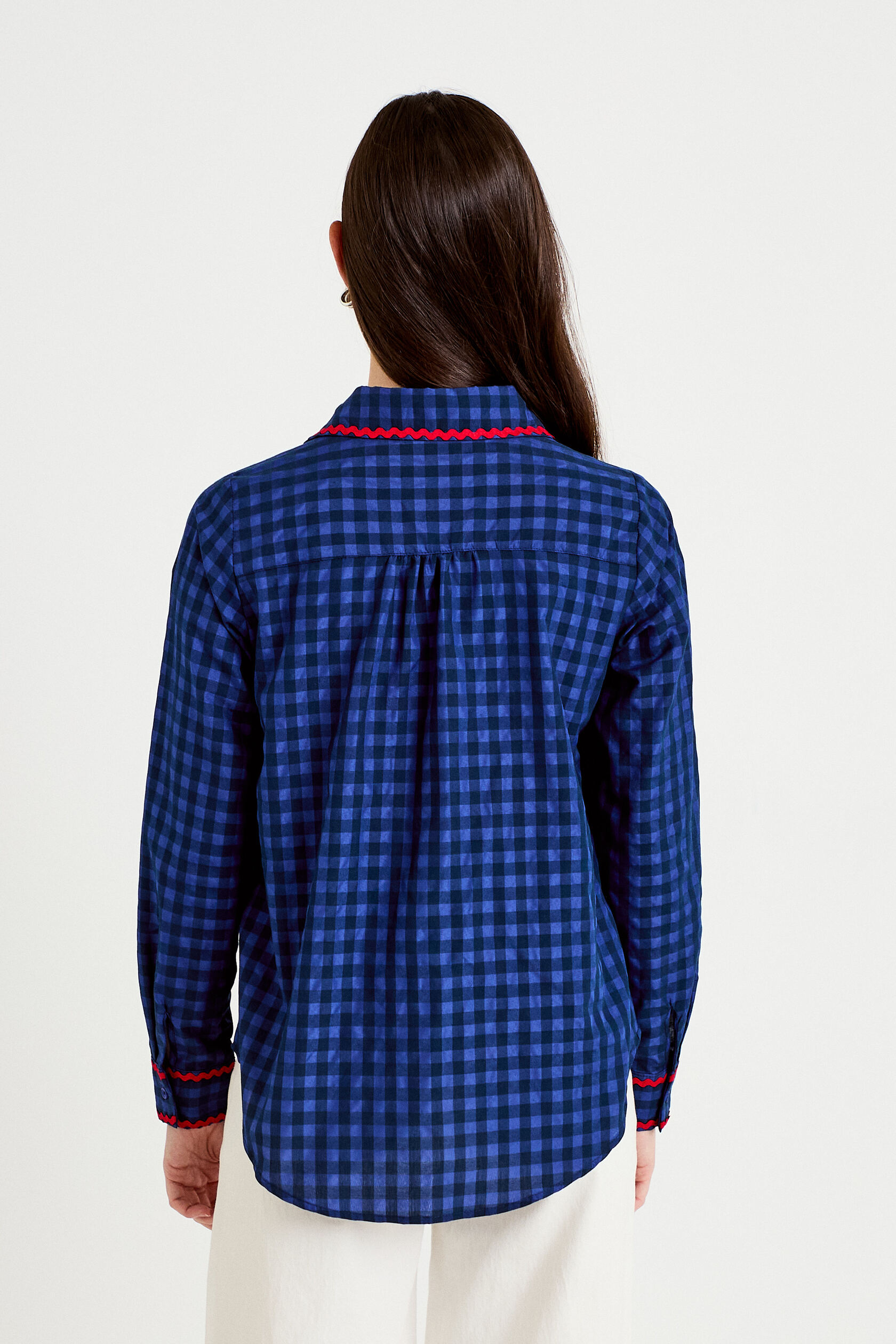 Chemise droite vichy col claudine, CACHE CACHE