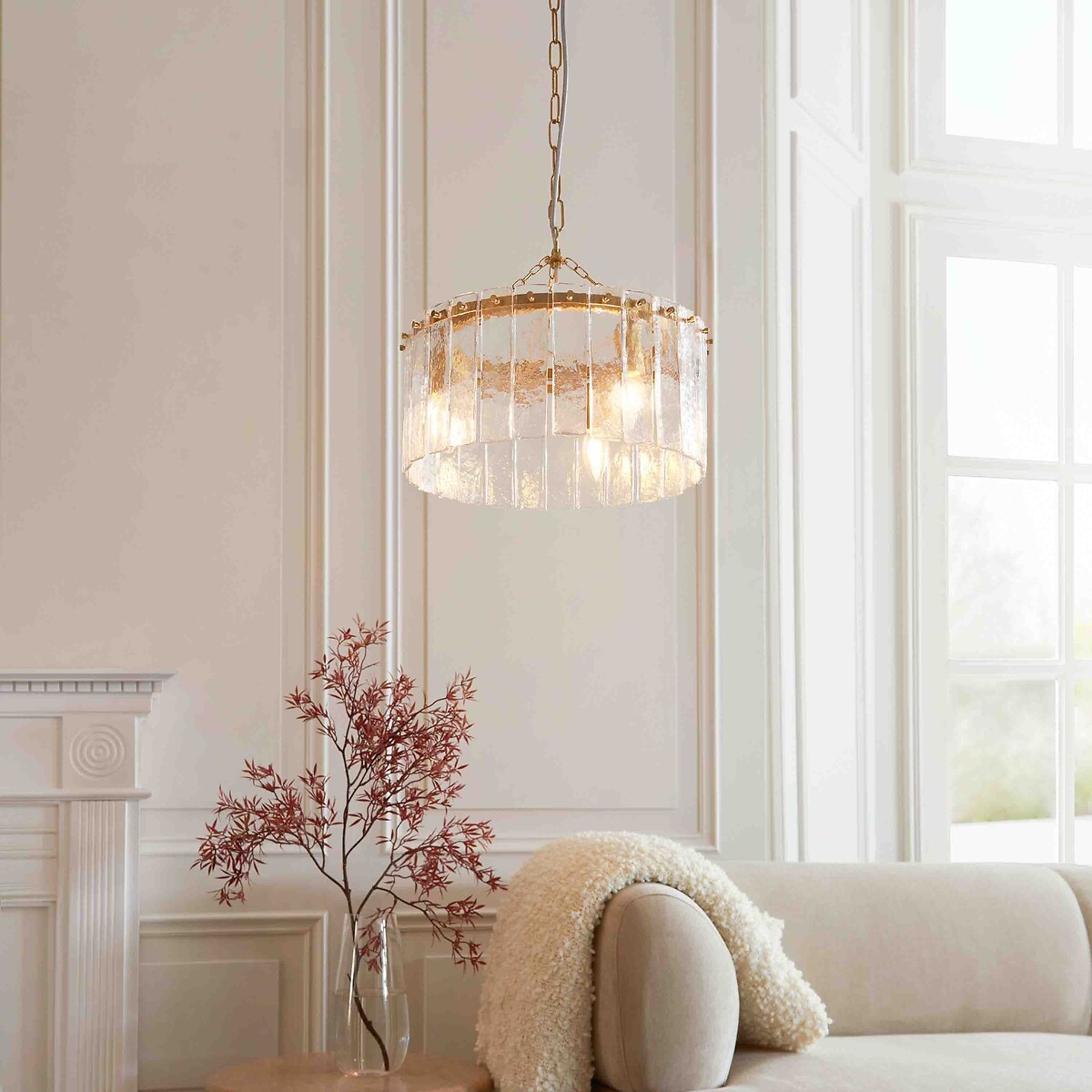 Karter 3-Light Textured Glass Pendant Light, ÉDITÉ