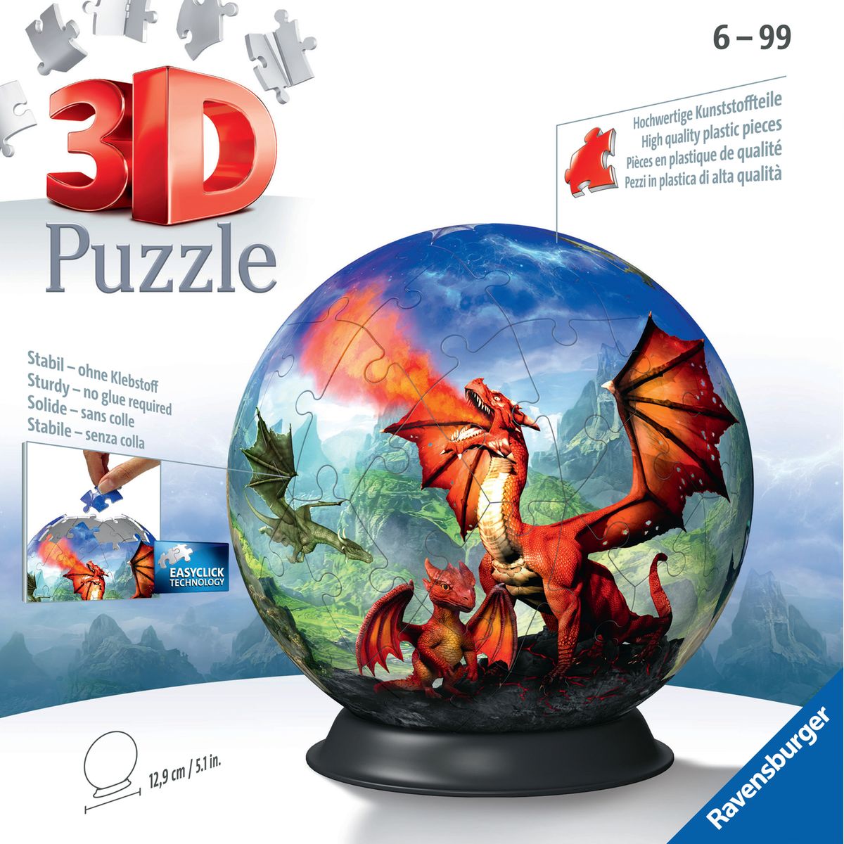 Puzzle 3D rond lumineux 72 pièces Ravensburger : King Jouet, Puzzles 3D  Ravensburger - Puzzles