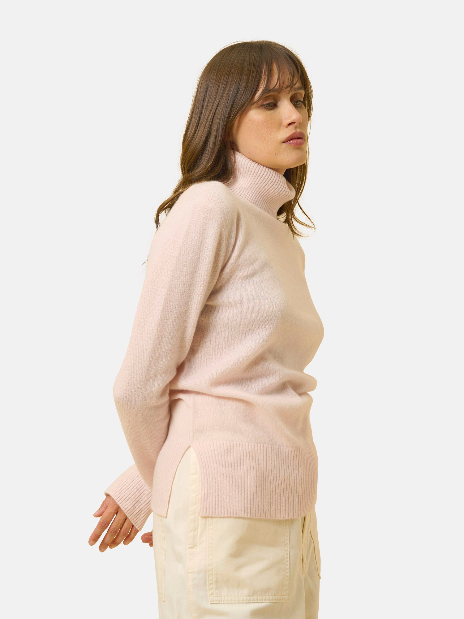Pull Col Roulé Poudre Lexie, JUST CASHMERE