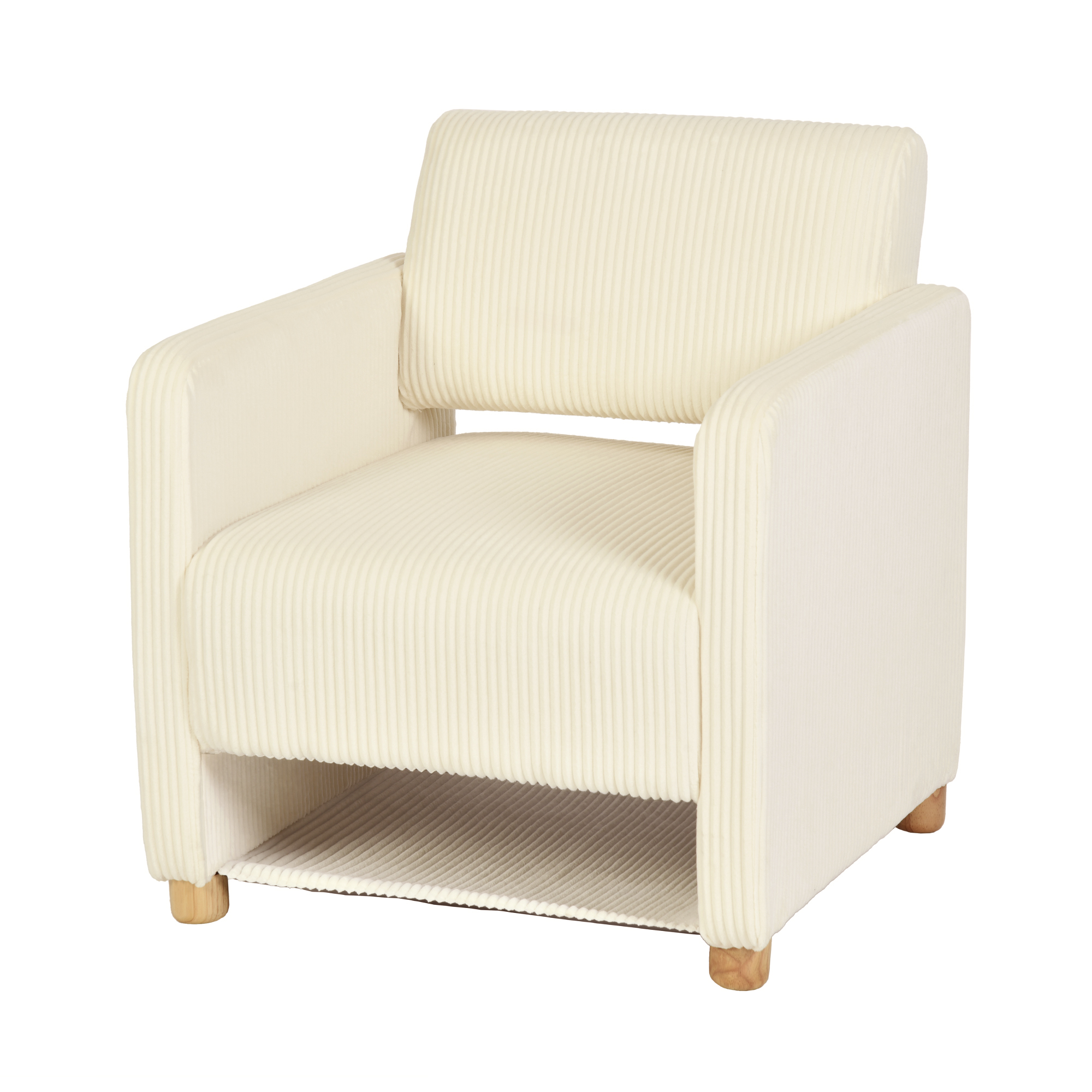 Fauteuil canapé une place en velours côtelé scandinave, KARIA, MEUBLES COSY