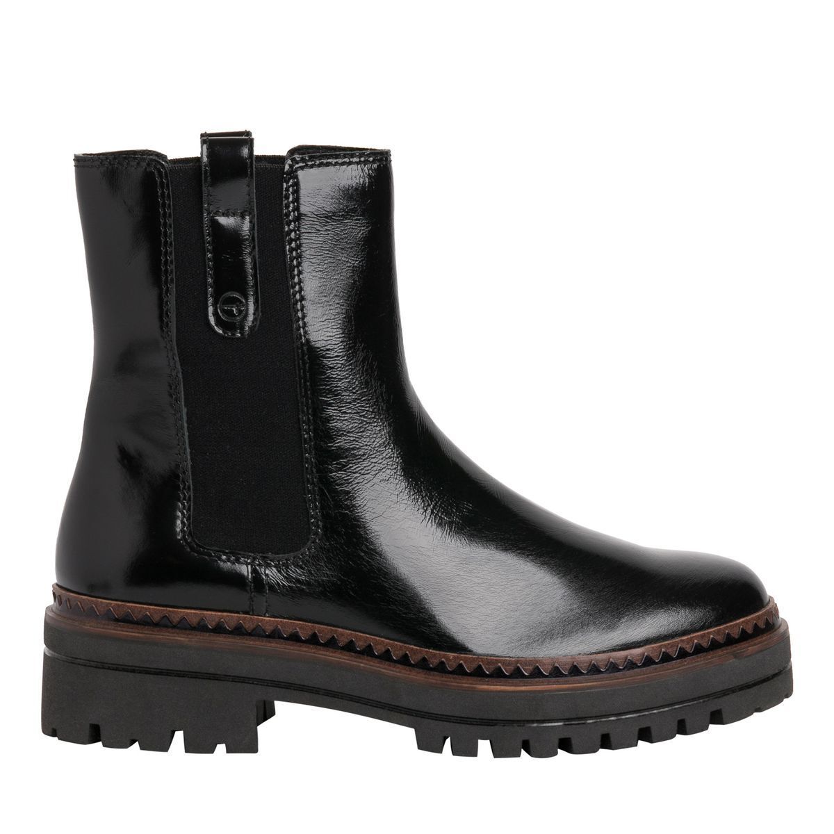 Bottine chelsea lastique noir brillant Tamaris La Redoute