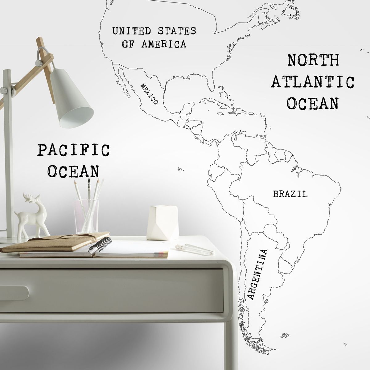 papier peint panoramique carte du monde