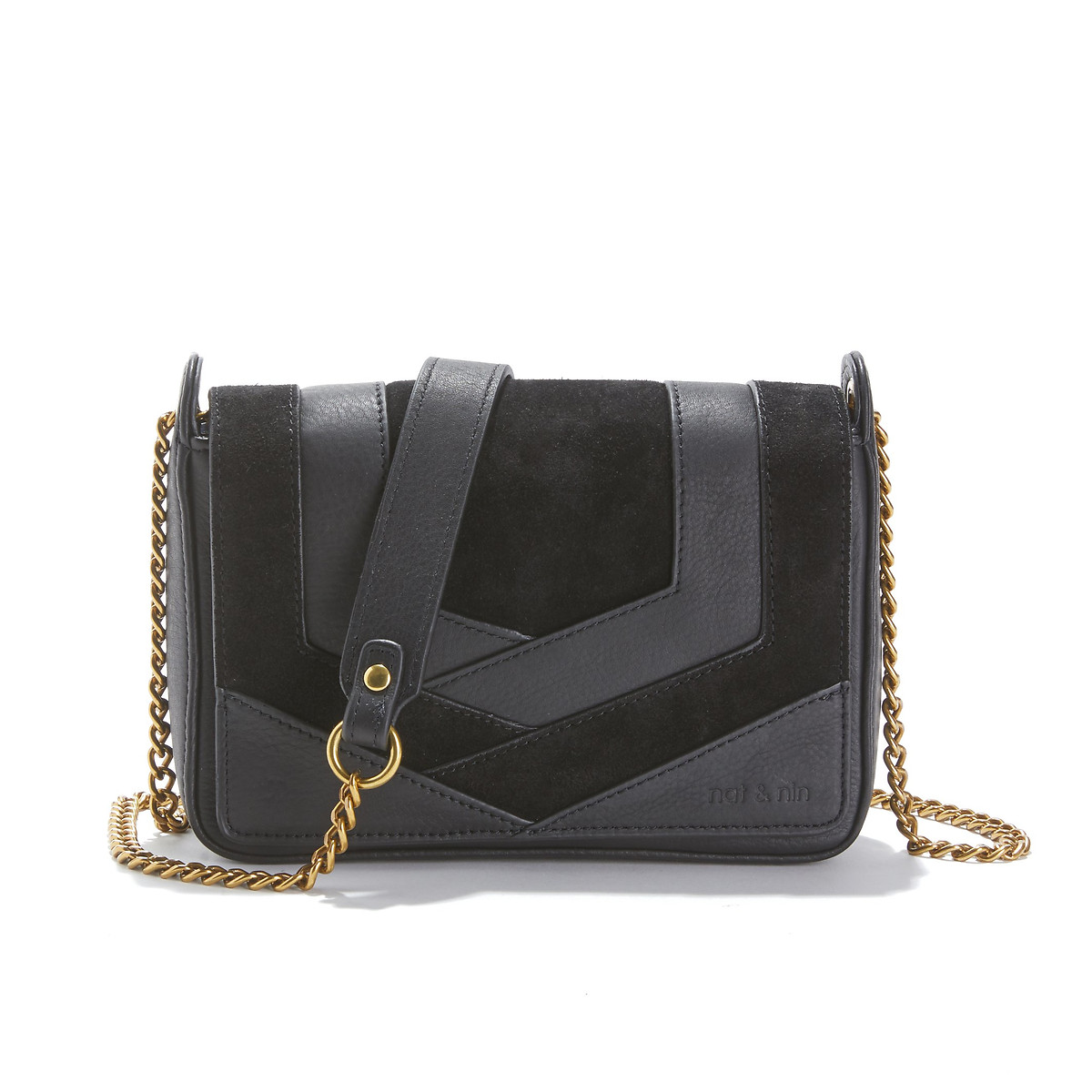 Capri Leather/Suede Flap Bag