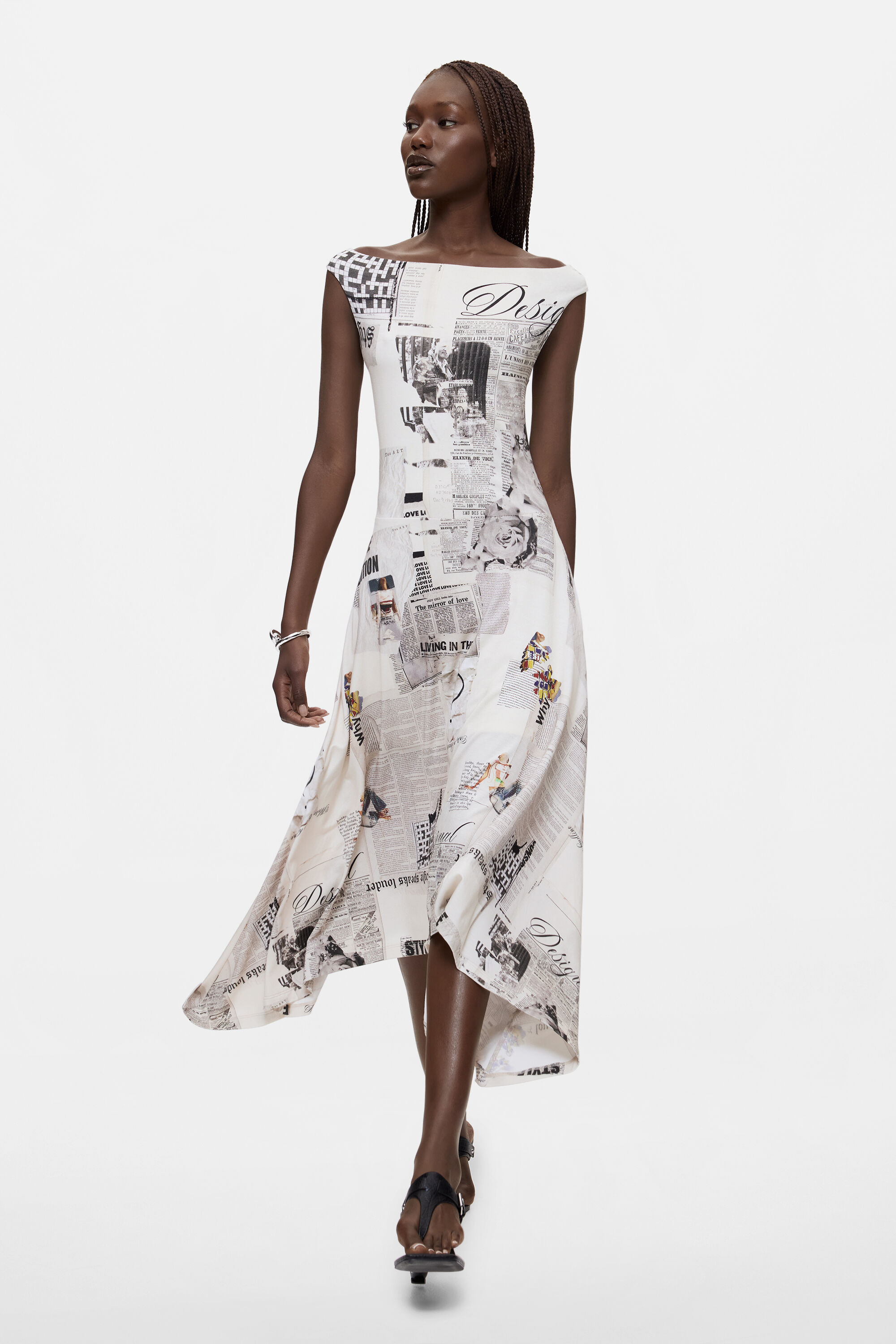 robe midi newspaper, DESIGUAL