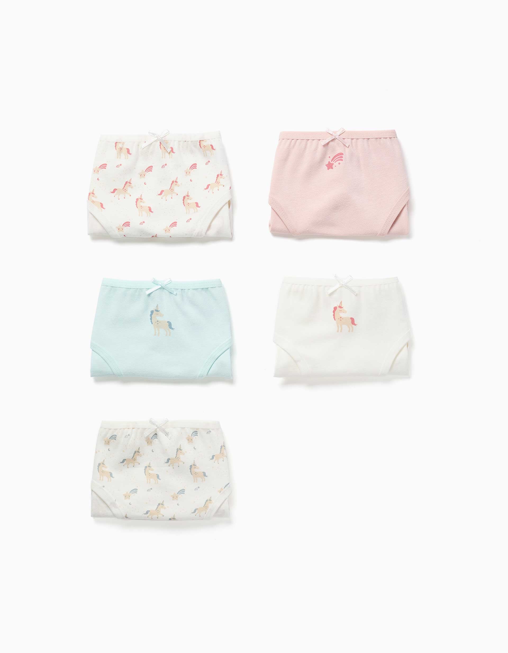 Lot de 5 culottes en coton avec imprimés licornes, ZIPPY