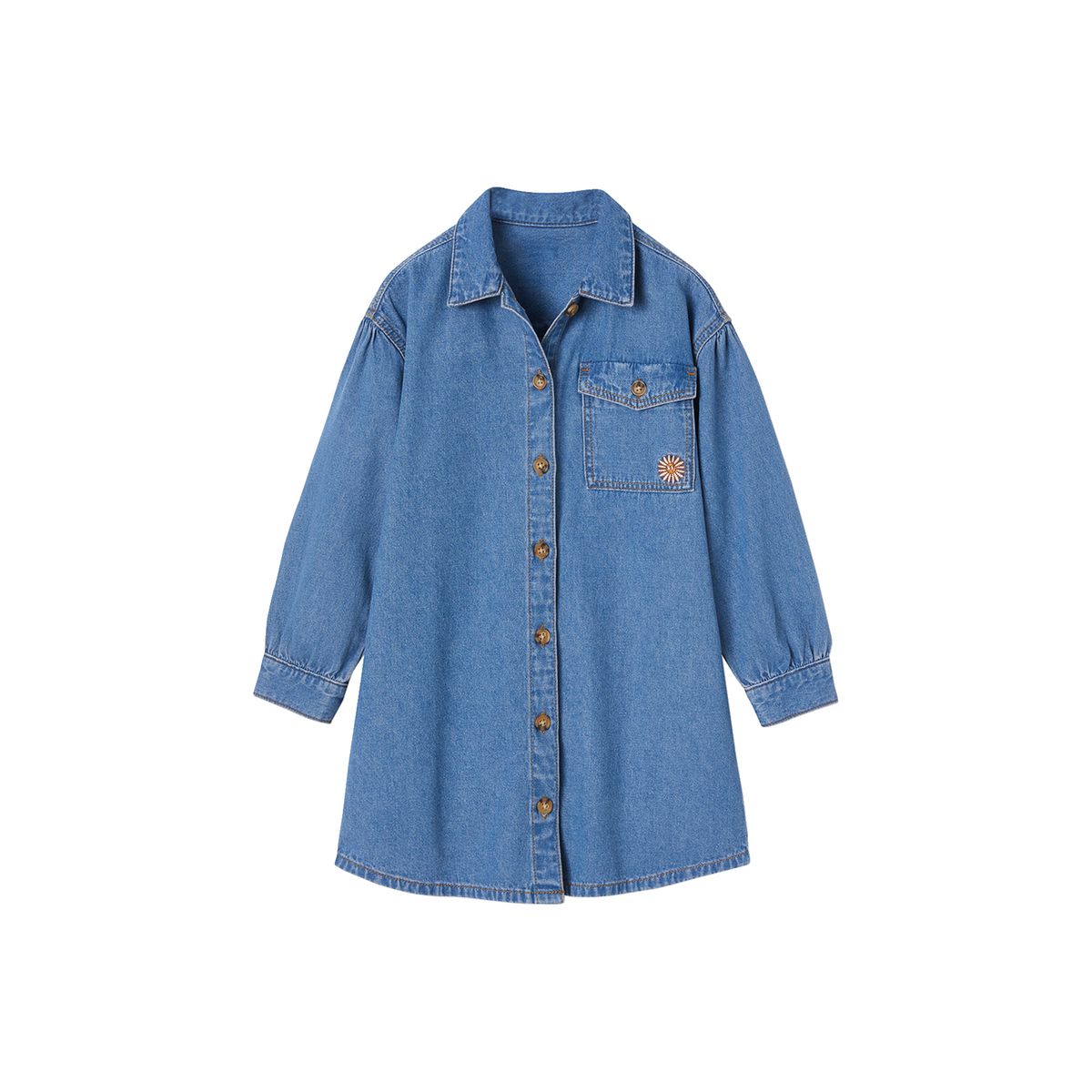 Robe chemise en jean fille La Redoute