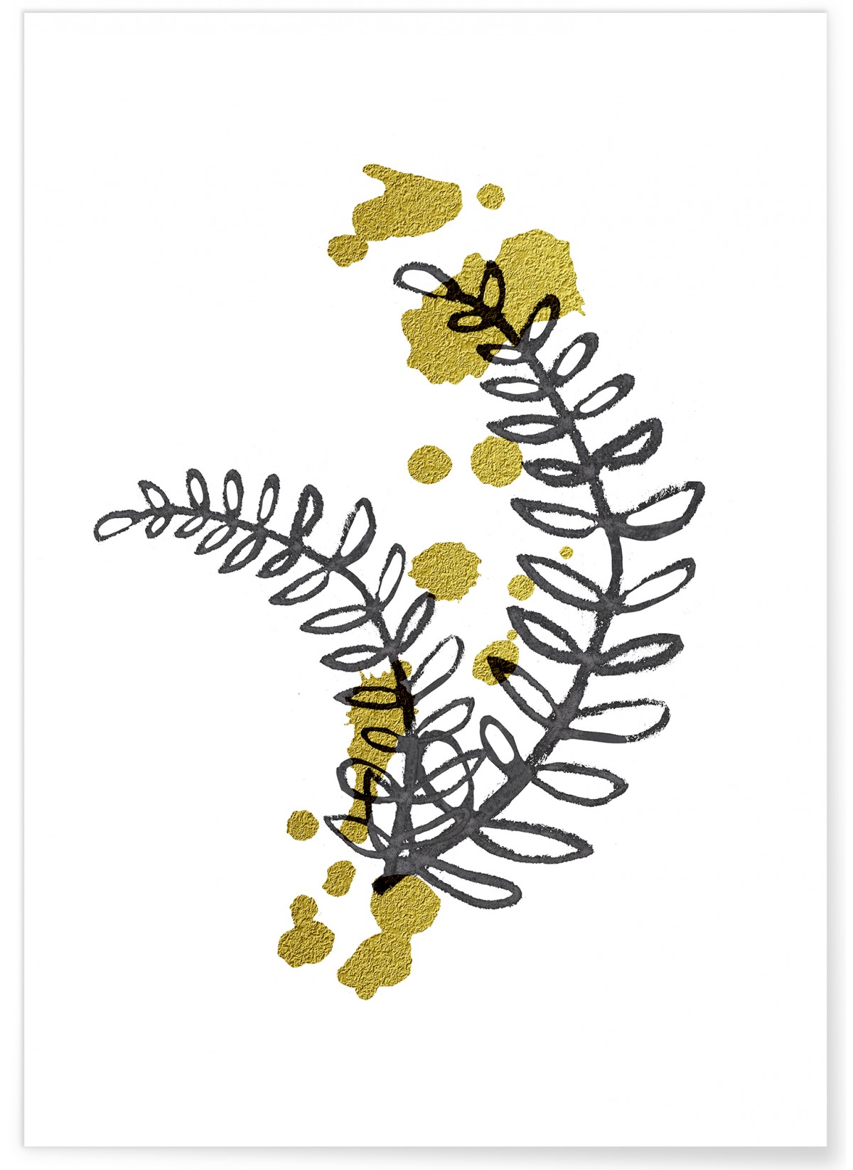 Affiche Abstract Feuille d'or 3, L'AFFICHERIE
