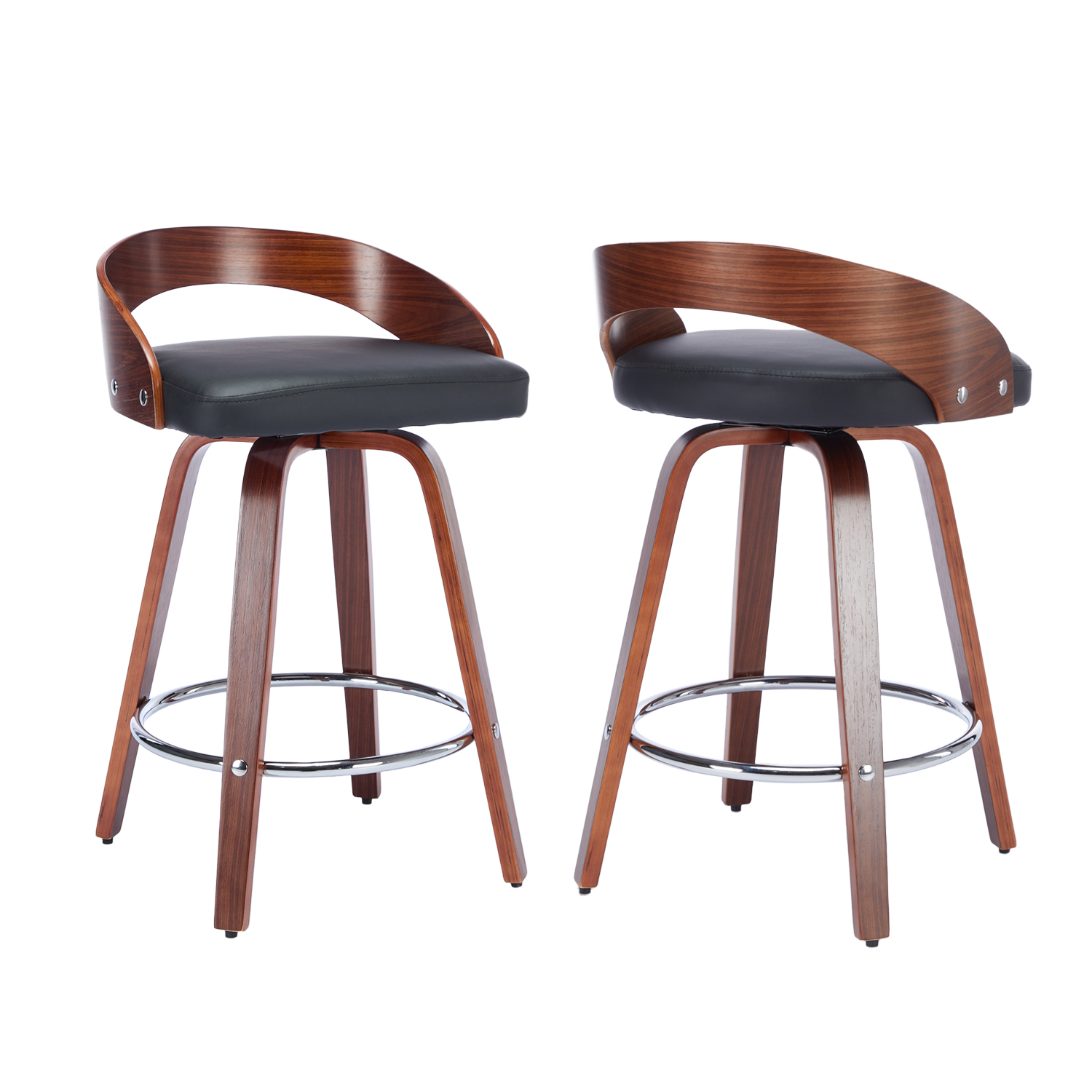 Lot de 2 tabourets de bar vintage pivotants, BORCHIA, MEUBLES COSY