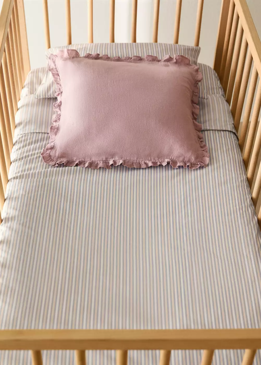 Housse de couette berceau percale de coton imprimé rayures fines, MANGO HOME