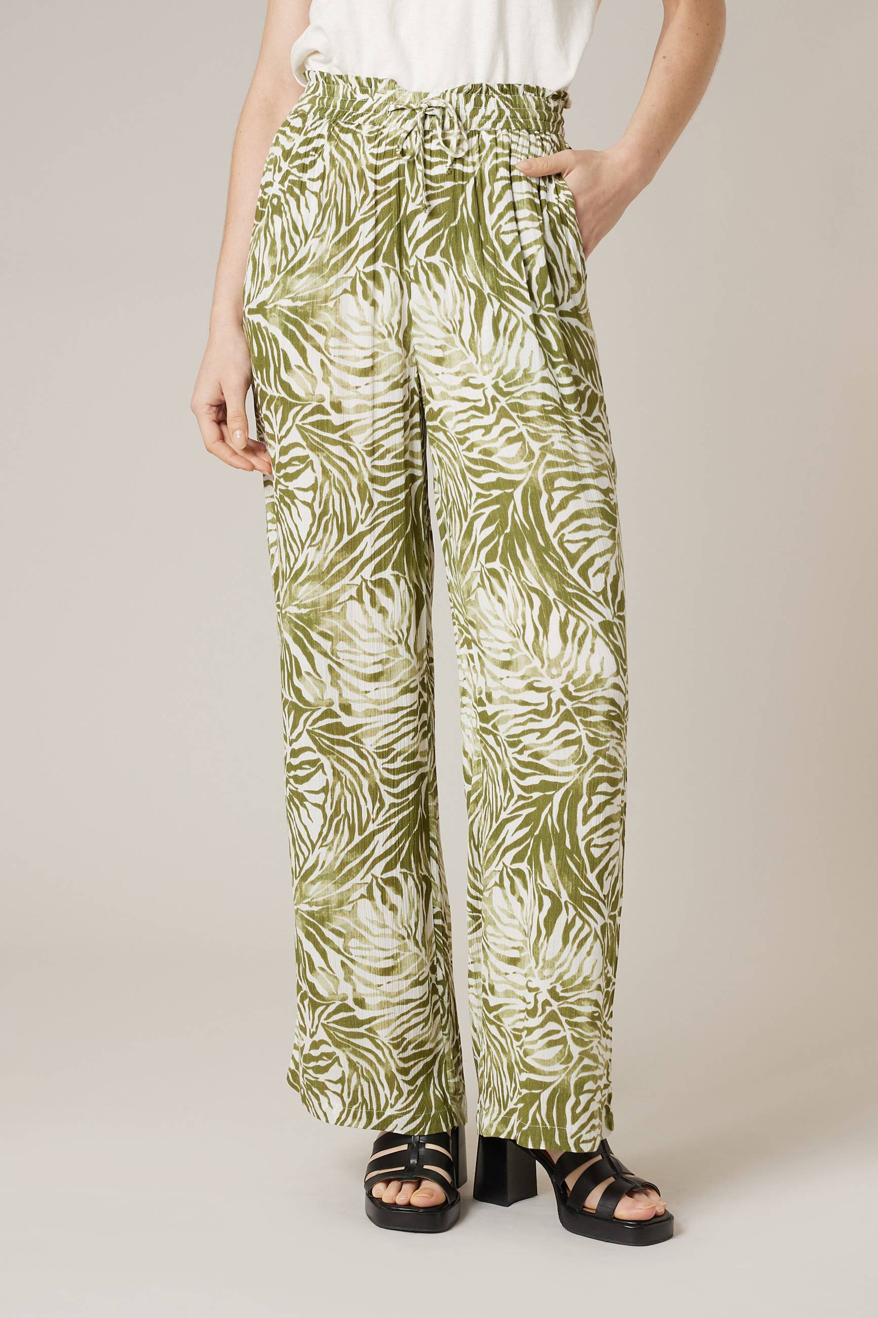 Pantalon large femme imprimé végétal SAMI, DEELUXE