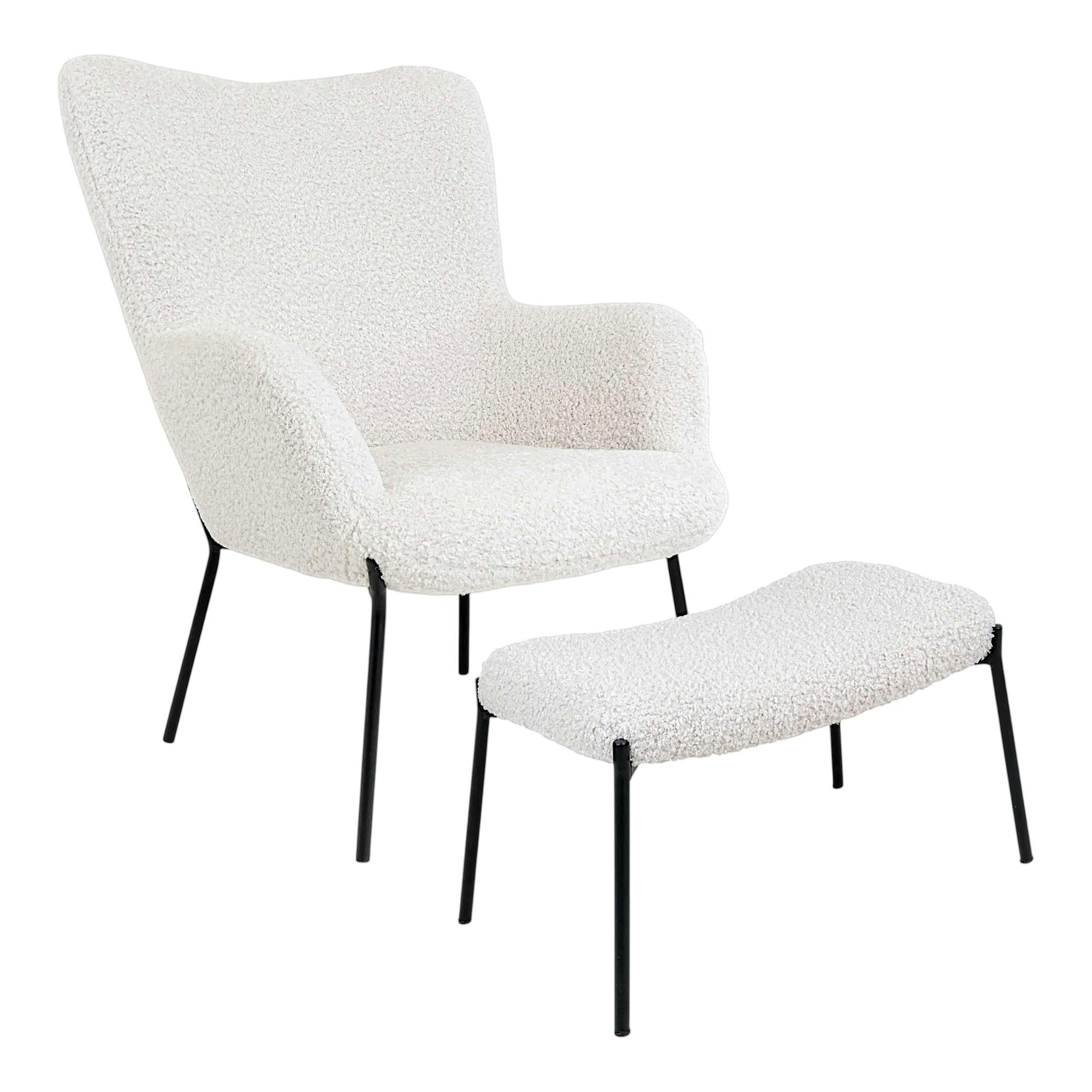 Fauteuil + repose-pieds en tissu BERLIN, PIER IMPORT