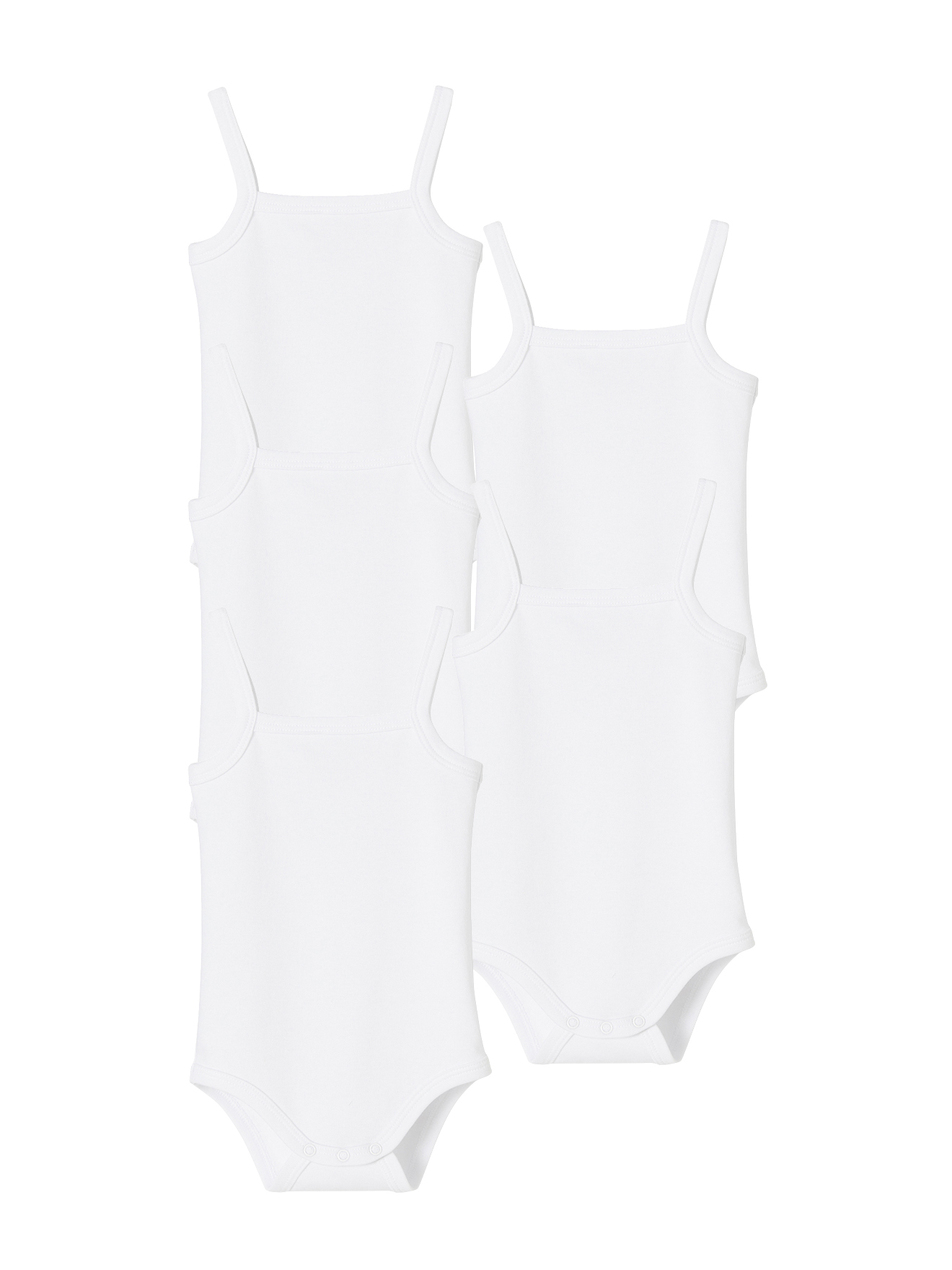 Lot de 5 bodies fines bretelles en interlock BASICS, VERTBAUDET
