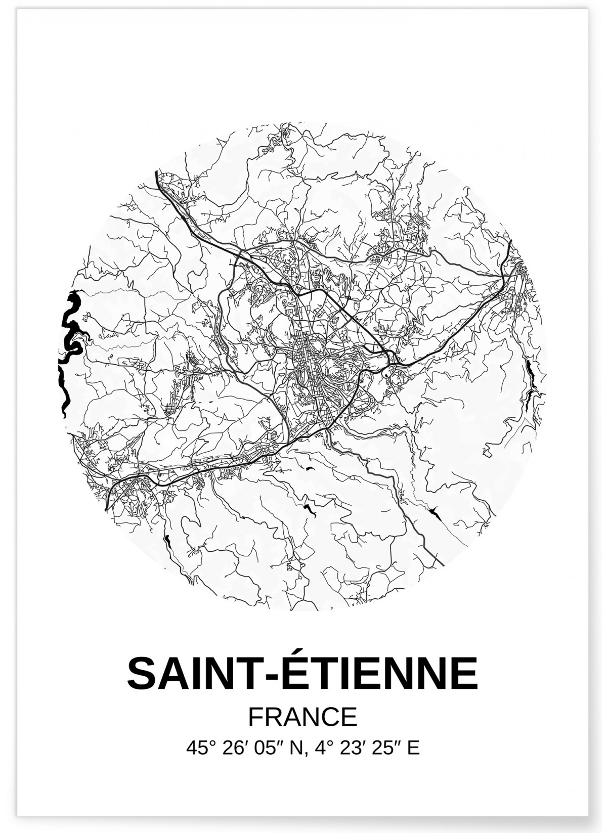Affiche Carte Saint-Etienne, L'AFFICHERIE