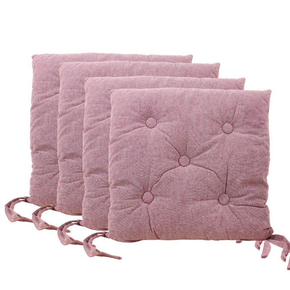 Lot de 4 galettes de chaise capitonnées unie, ORNAMI