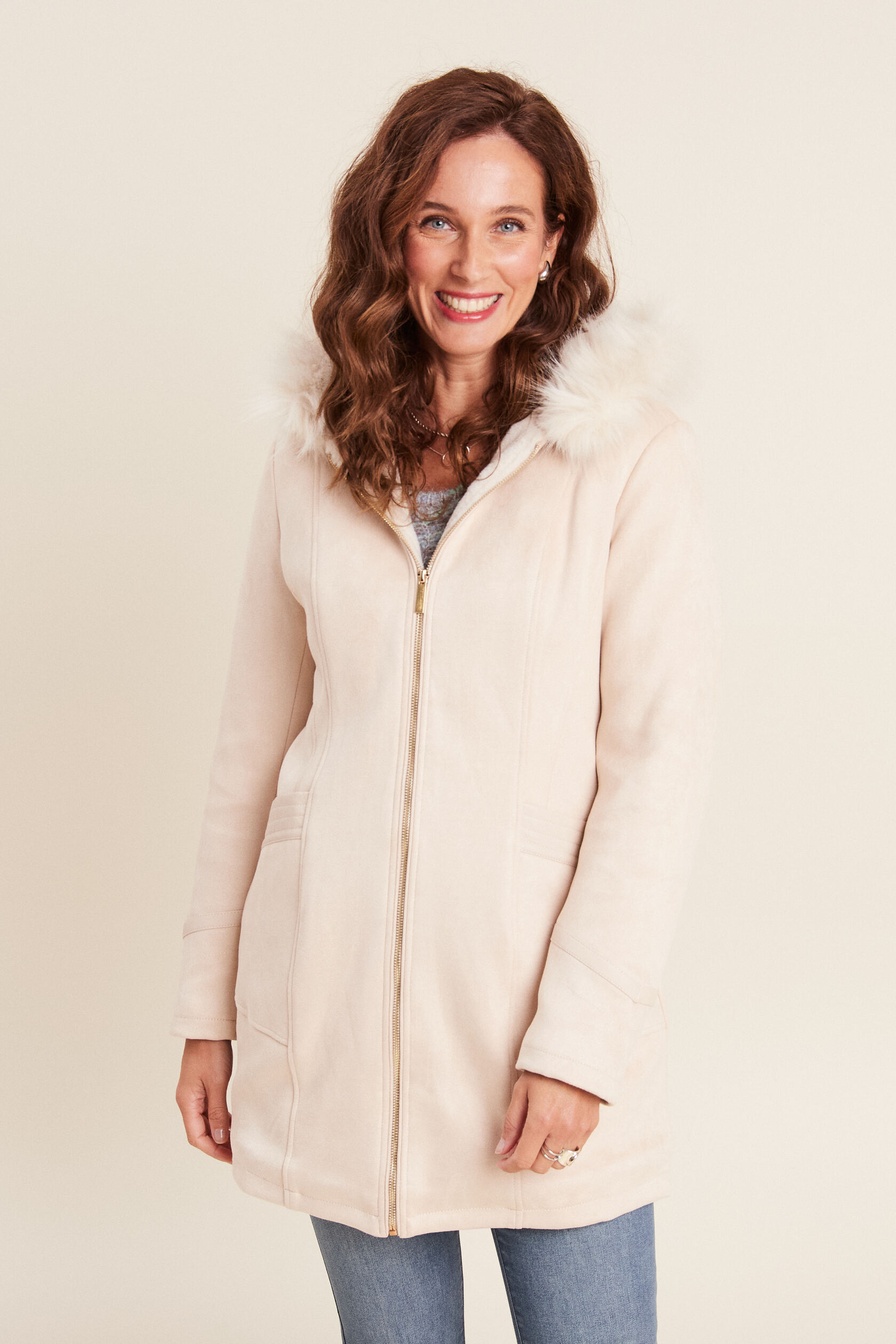 Manteau suédine à capuche, BREAL