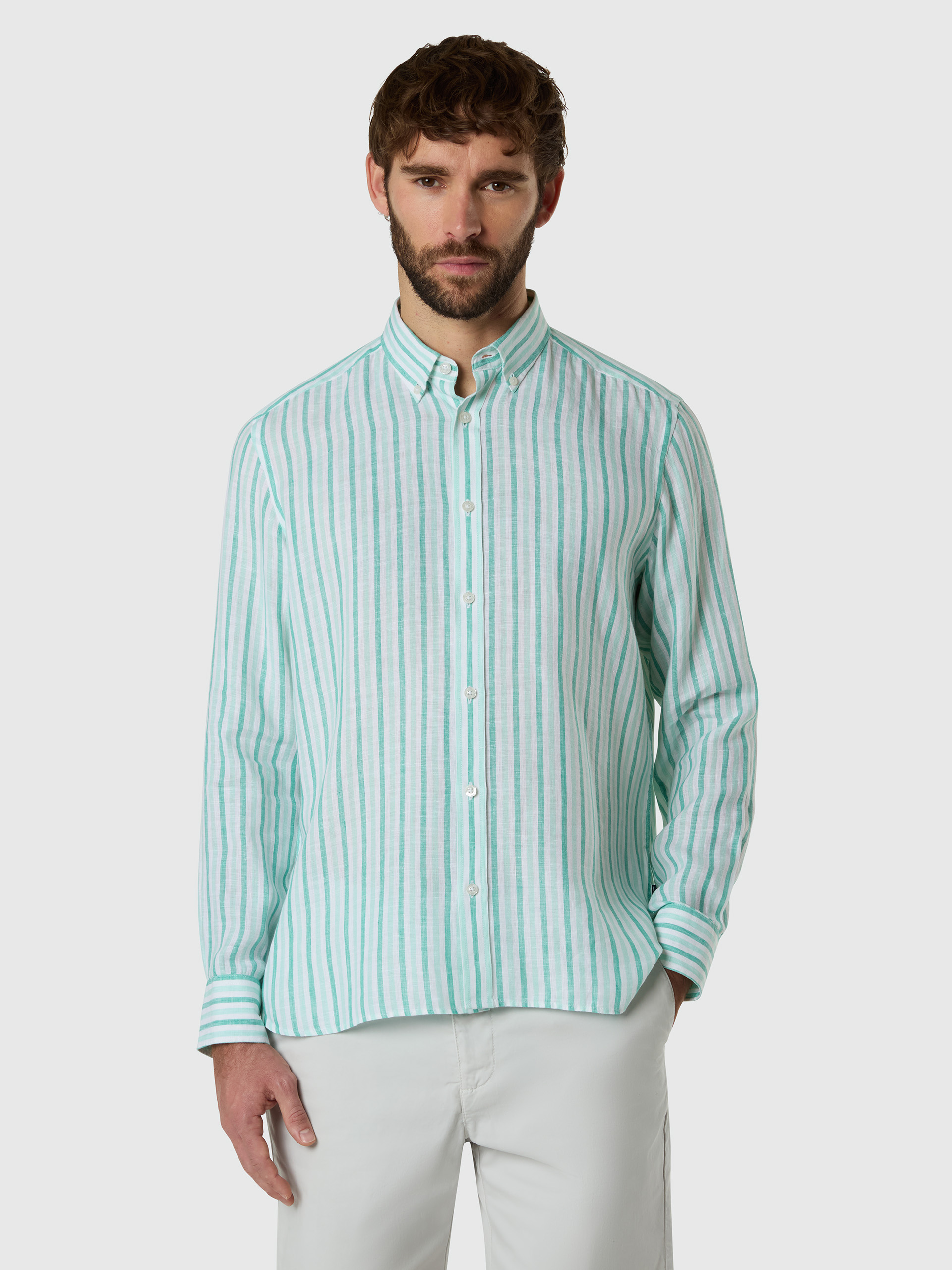 Chemise en lin rayé délavée, NORTH SAILS