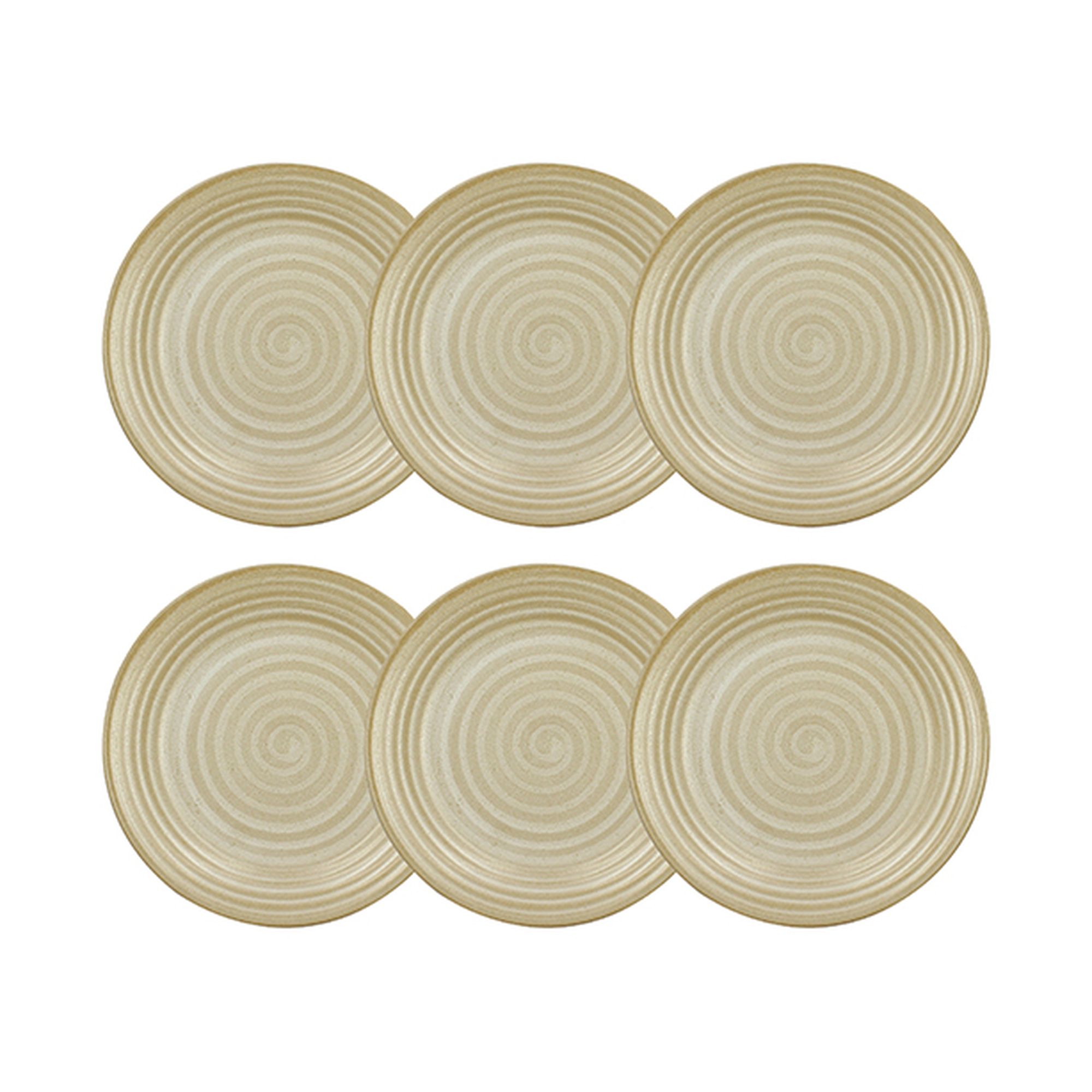 Lot de 6 assiettes à dessert 21cm en grès, TURBOLINO, NOVASTYL