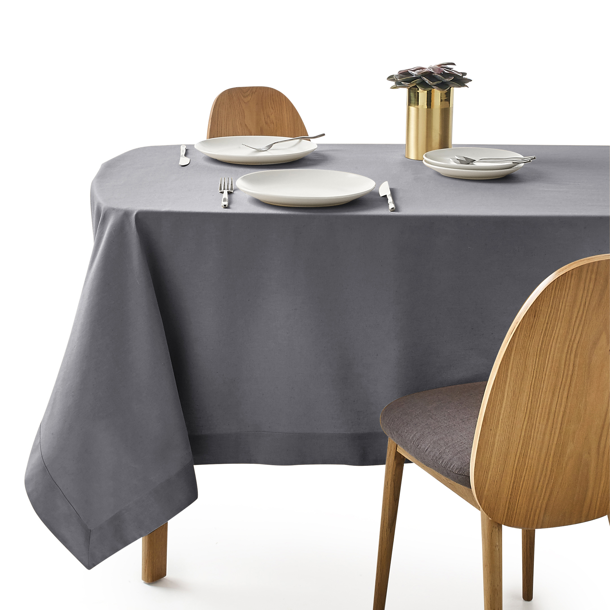 Nappe en lin léger gris nuage - linge de table en lin