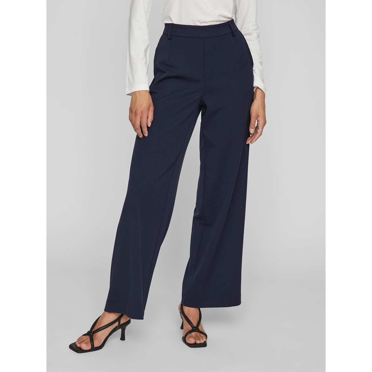 Navy high outlet waisted trousers