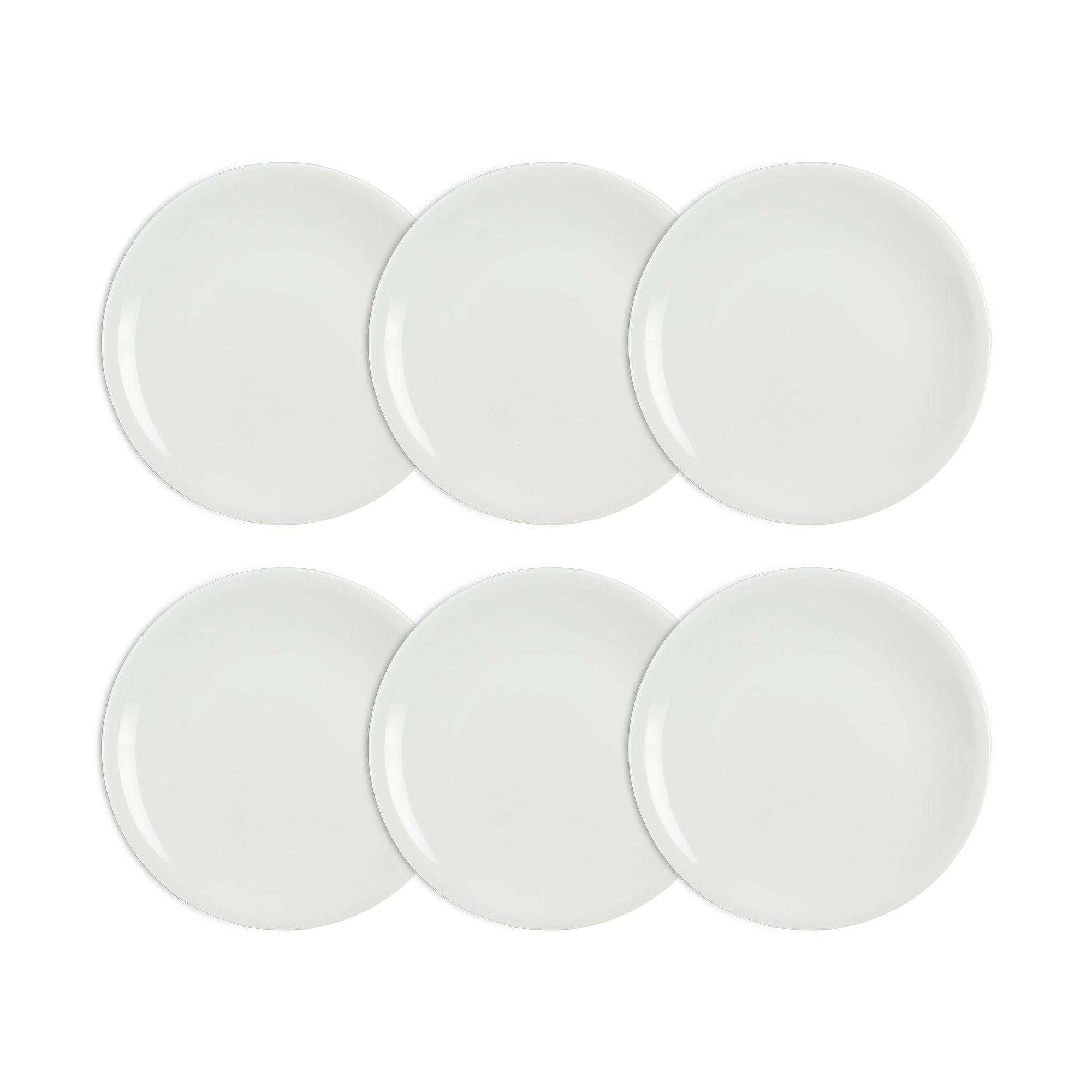 Lot de 6 assiettes à desserts 18cm en porcelaine, OGO LIVING