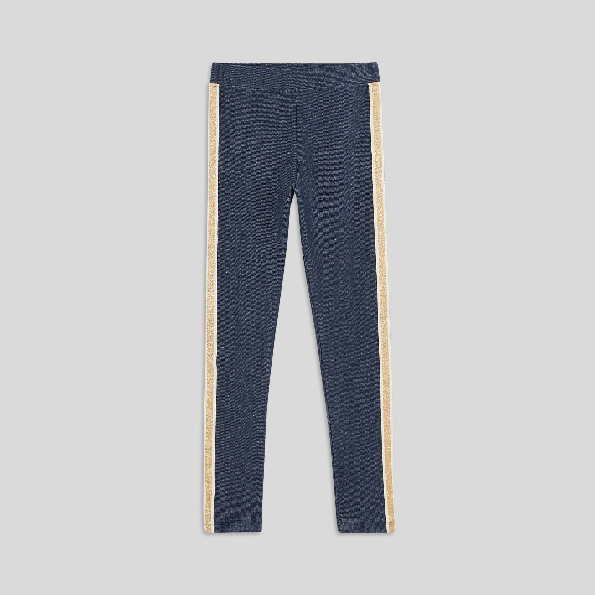Jegging bandes paillettes contenant du coton BIO, certifié OEKO-TEX, MONOPRIX KIDS