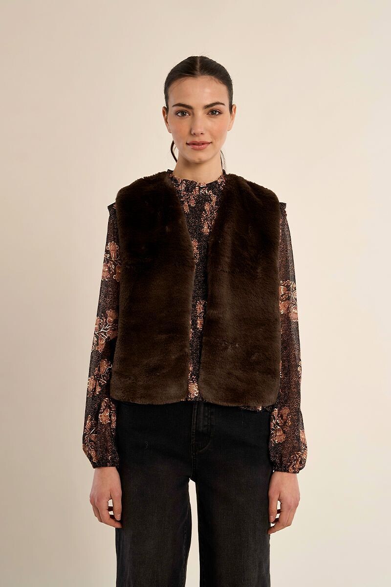 Gilet sans manches en tissu duveteux, MOLLY BRACKEN
