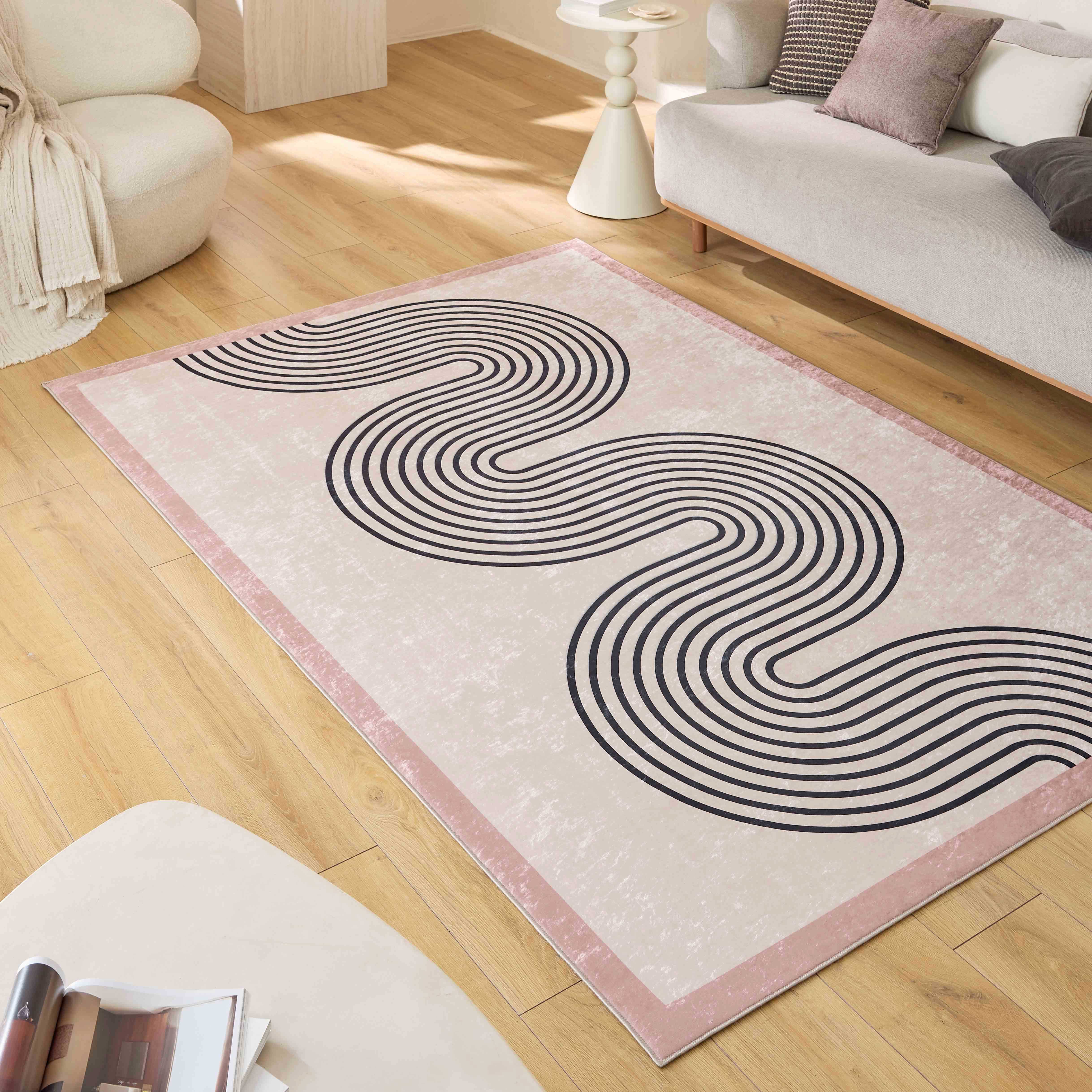 Tapis lavable en machine, motif vague GREGE, NAZAR RUGS