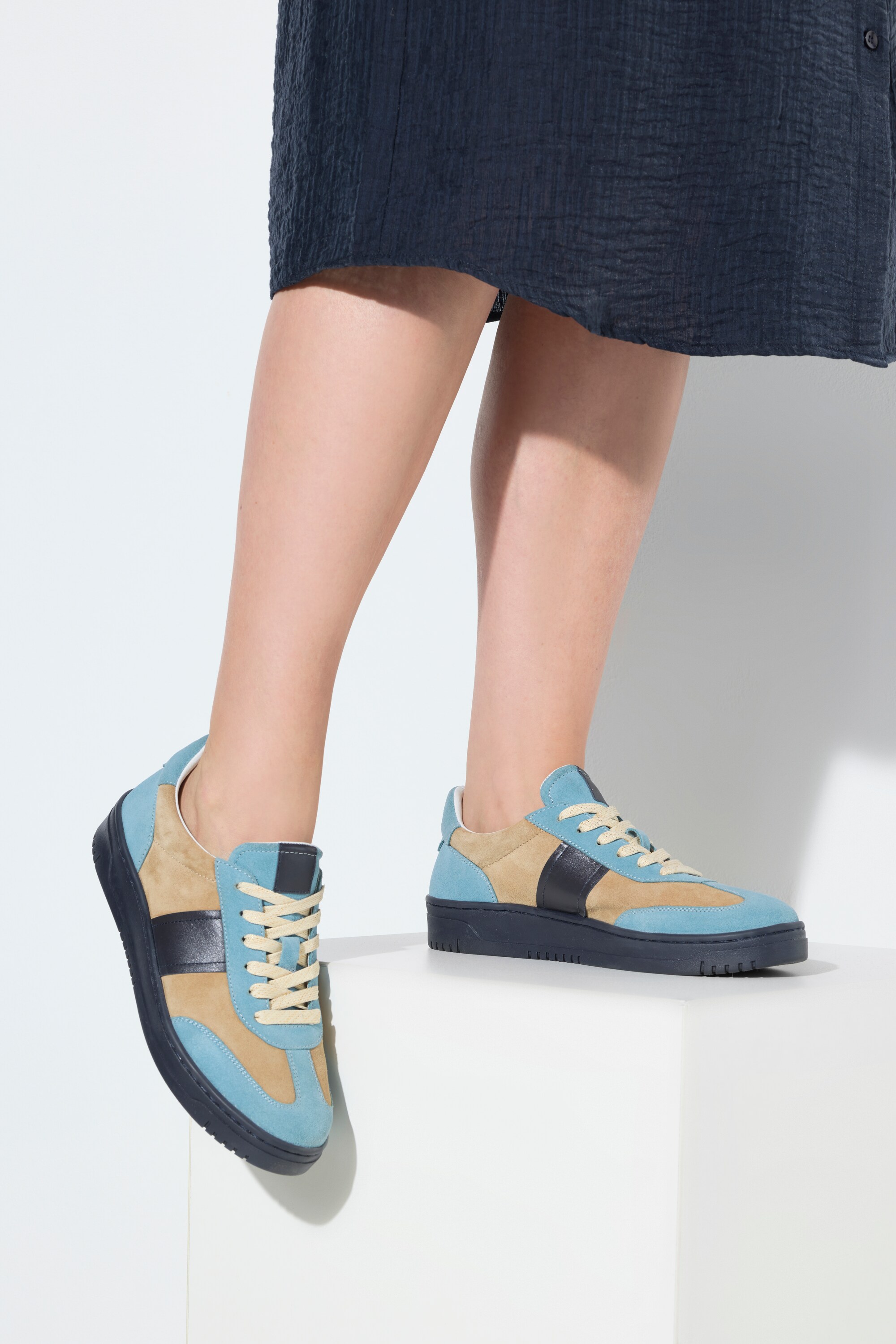 Sneakers en cuir suédé, largeur H , pied large, ULLA POPKEN
