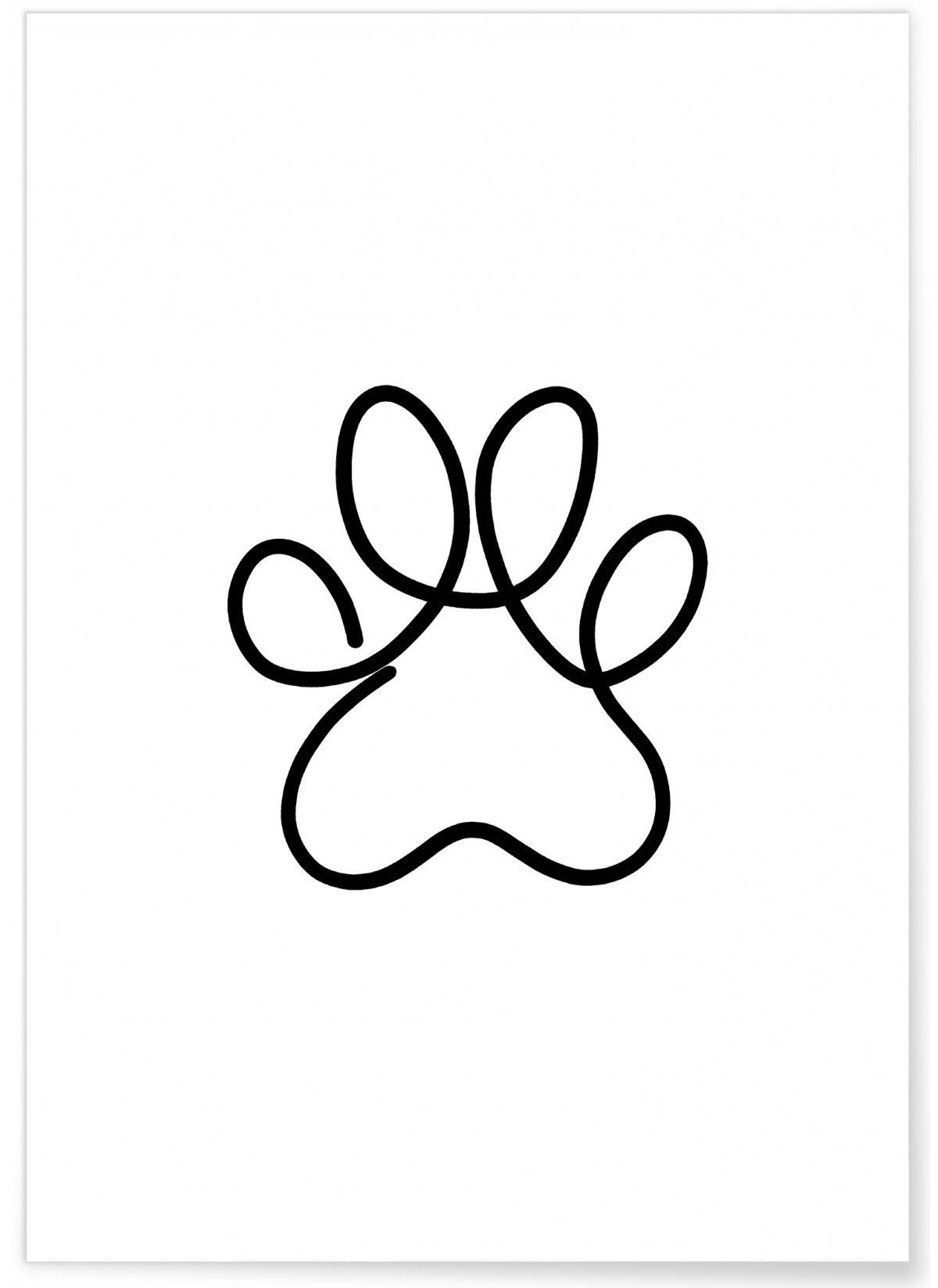 Affiche Line Art Paws, L'AFFICHERIE