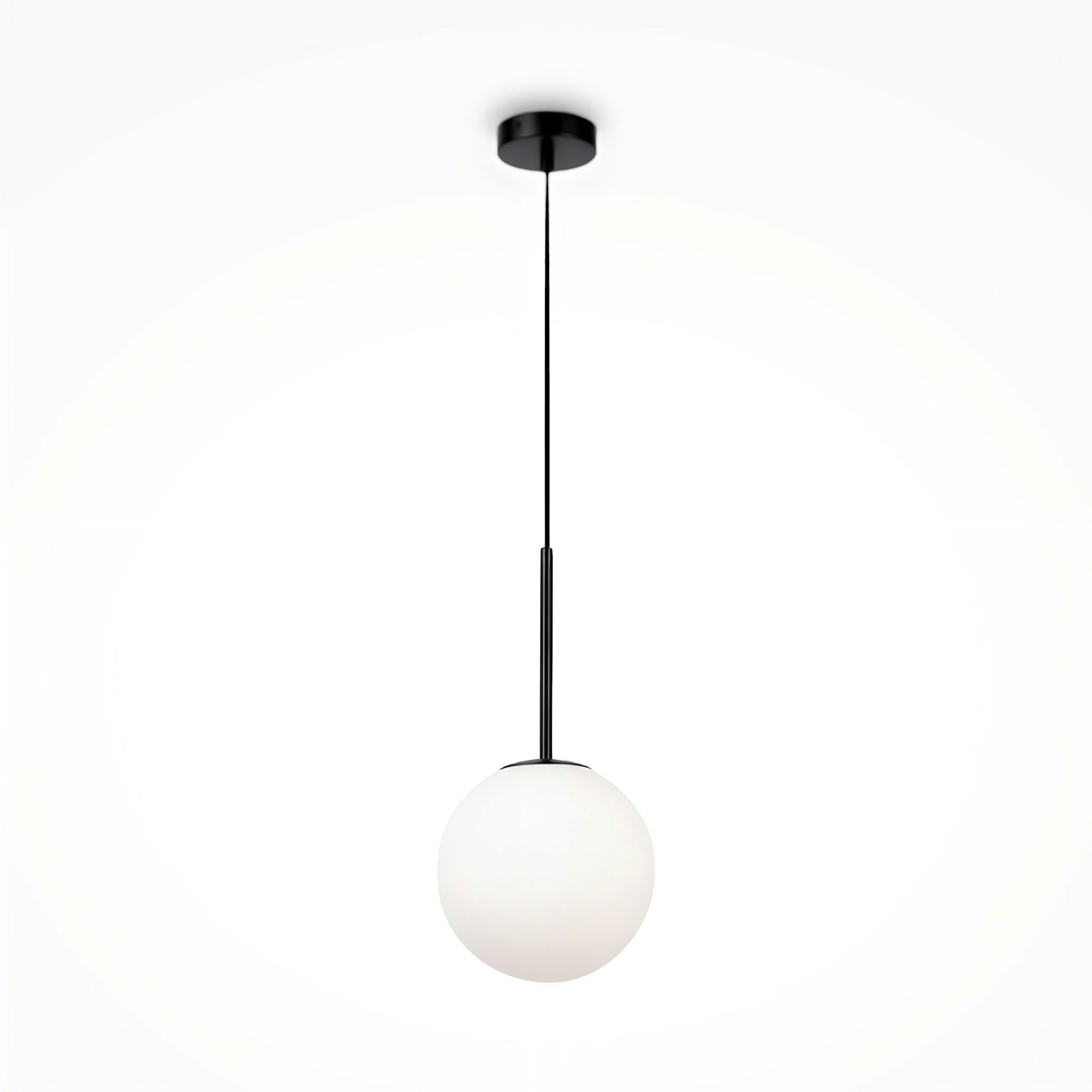 Suspension globe noire - verre dépoli 20 cm DELTONA, PIER IMPORT