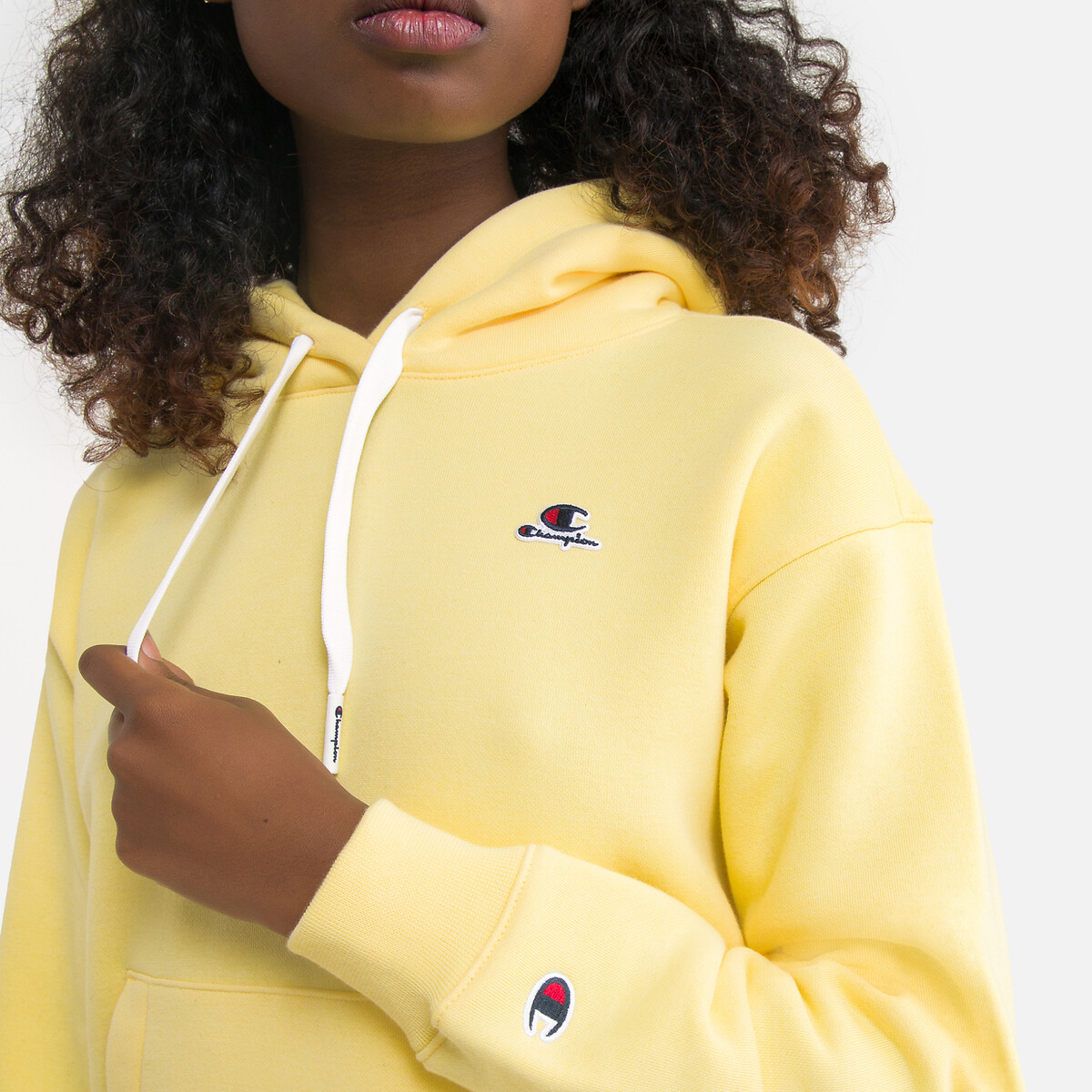 pastel yellow champion sweatshirt