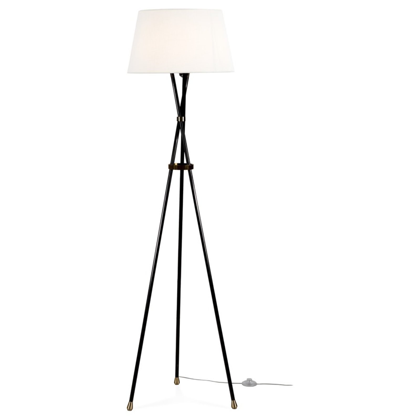 Lampadaire trépied en laiton, Style vintage, RECOLLECTION