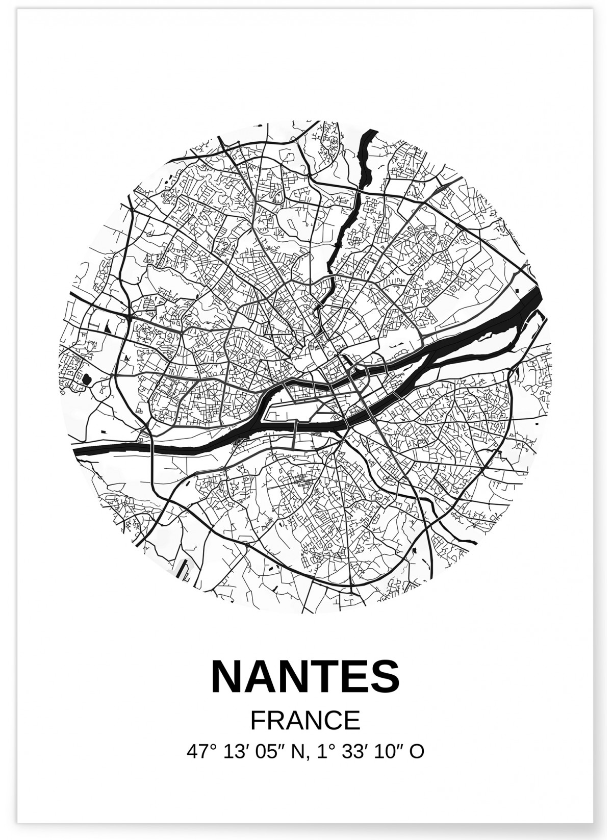 Affiche Carte Nantes, L'AFFICHERIE
