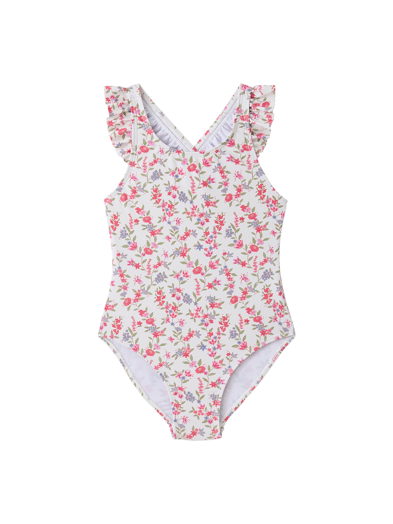 Maillot de bain 1 pièce à volants, VERTBAUDET