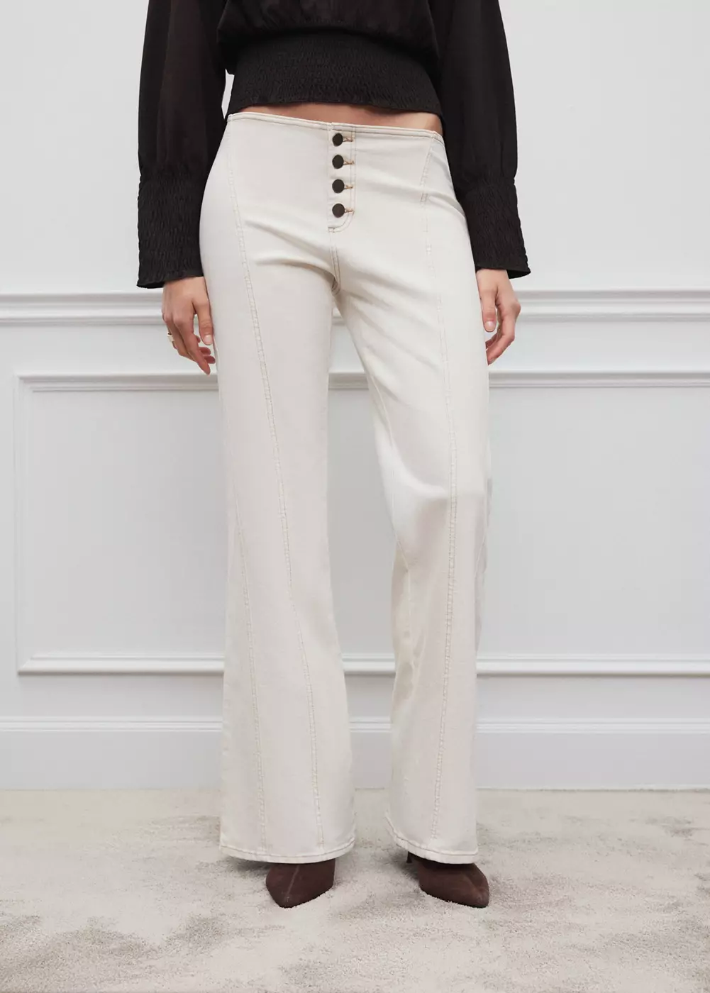 Jean taille basse coutures, MANGO TEEN