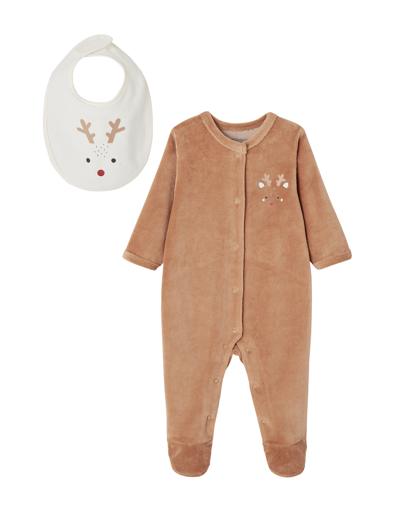 coffret Noël pyjama bébé et bavoir renne, VERTBAUDET