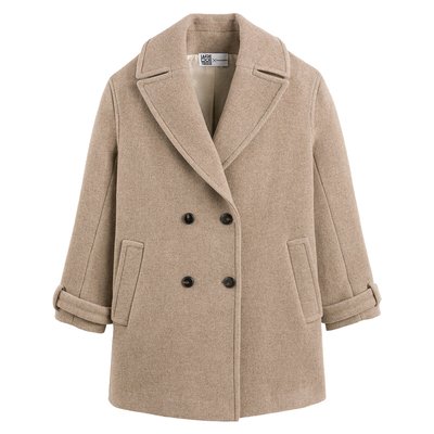 Double-Breasted Pea Coat in Wool Mix POMANDERE X LA REDOUTE