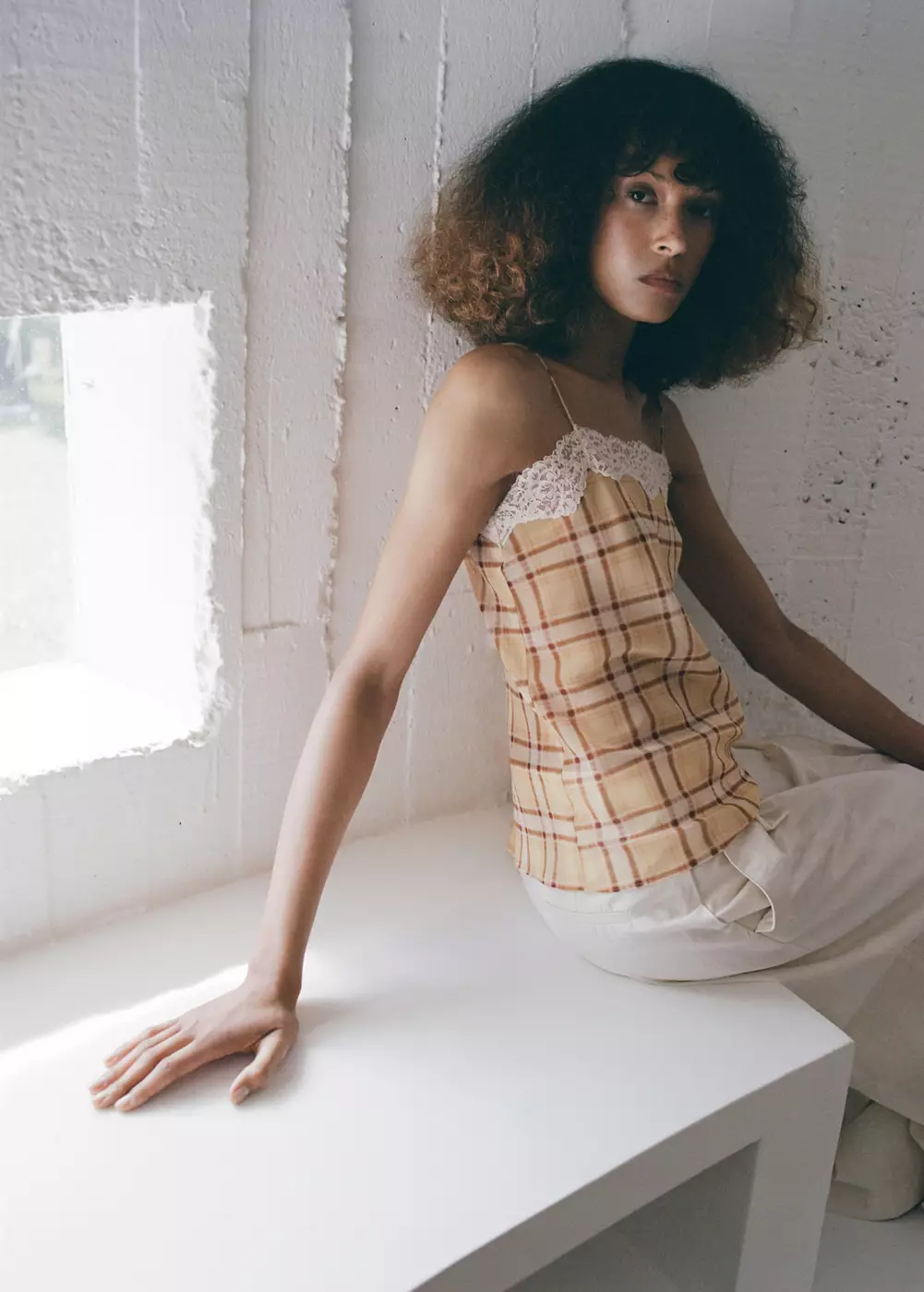 Top en mélange de coton à bretelles, MANGO