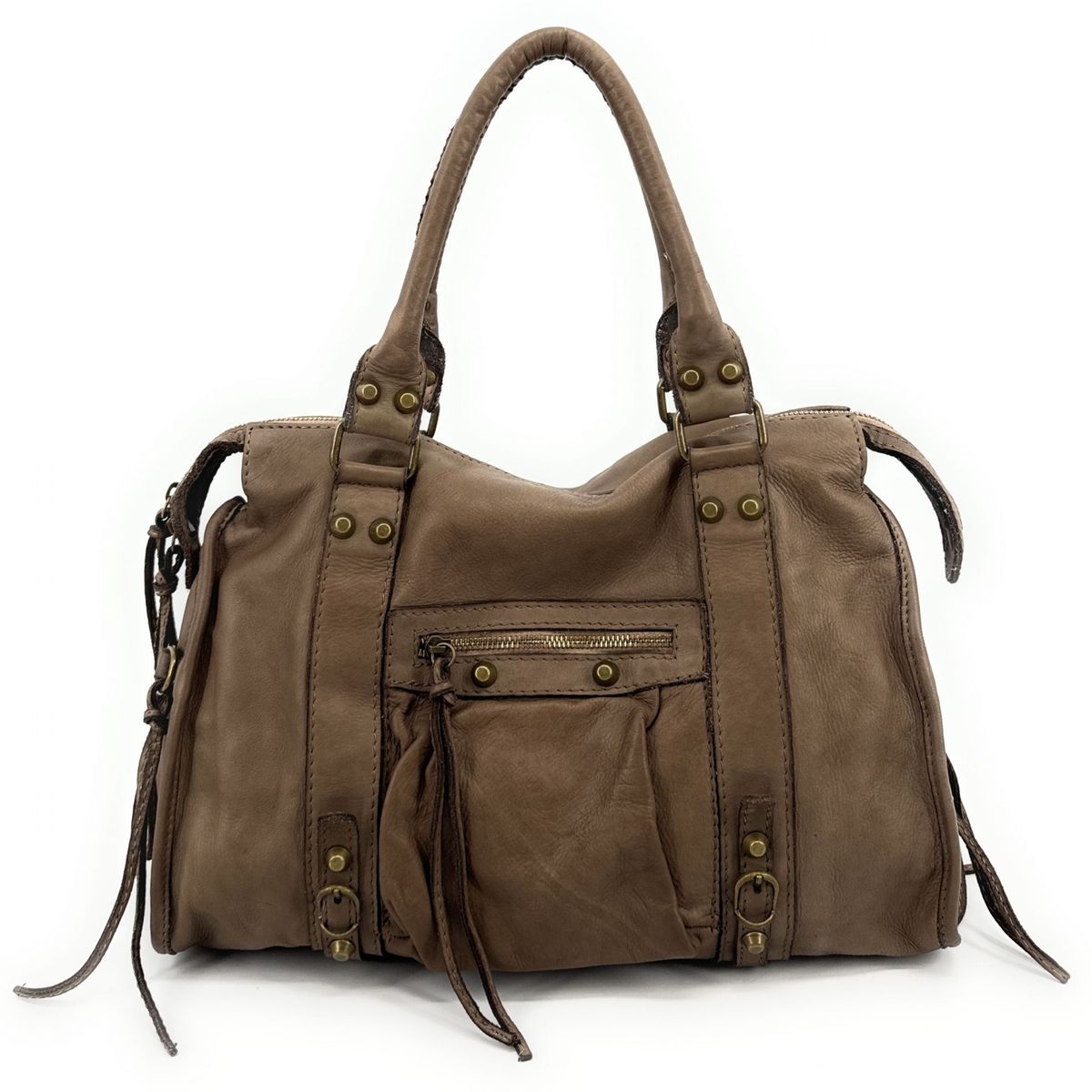 Sac cuir vieilli top femme