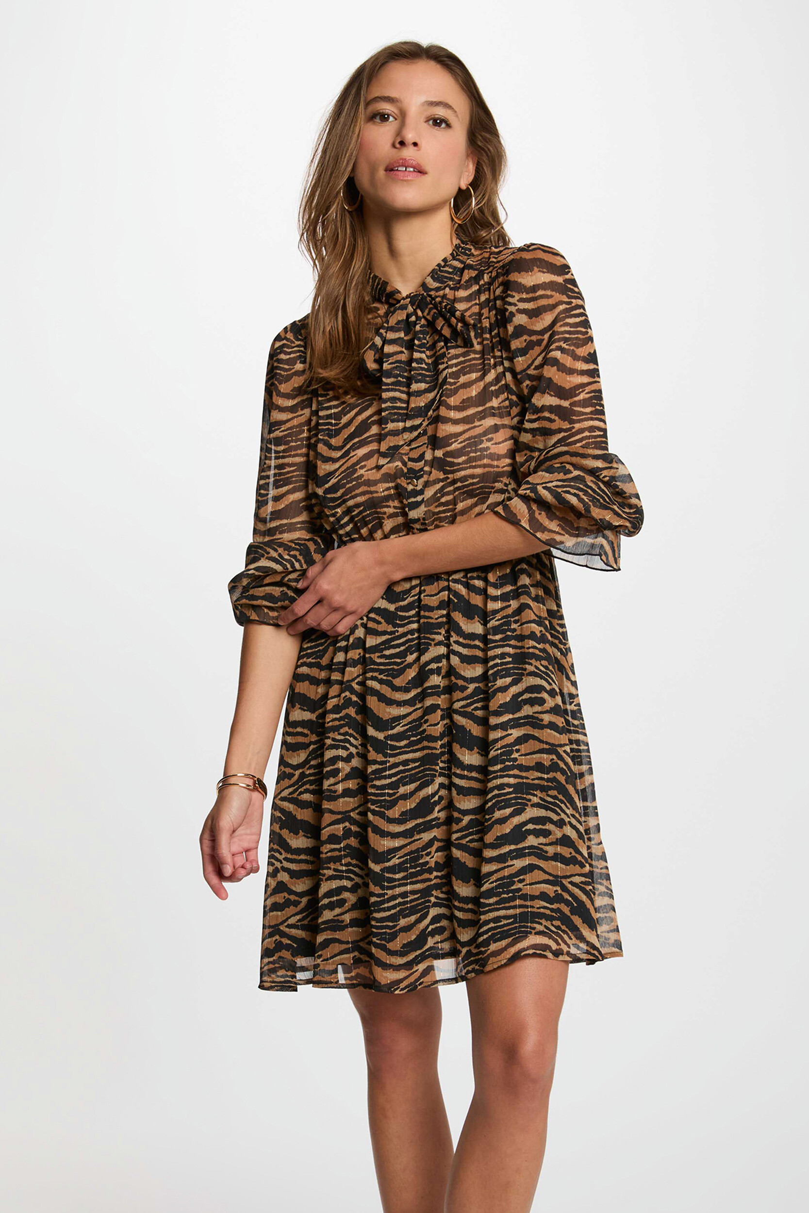 Robe voile col lavallière, MORGAN