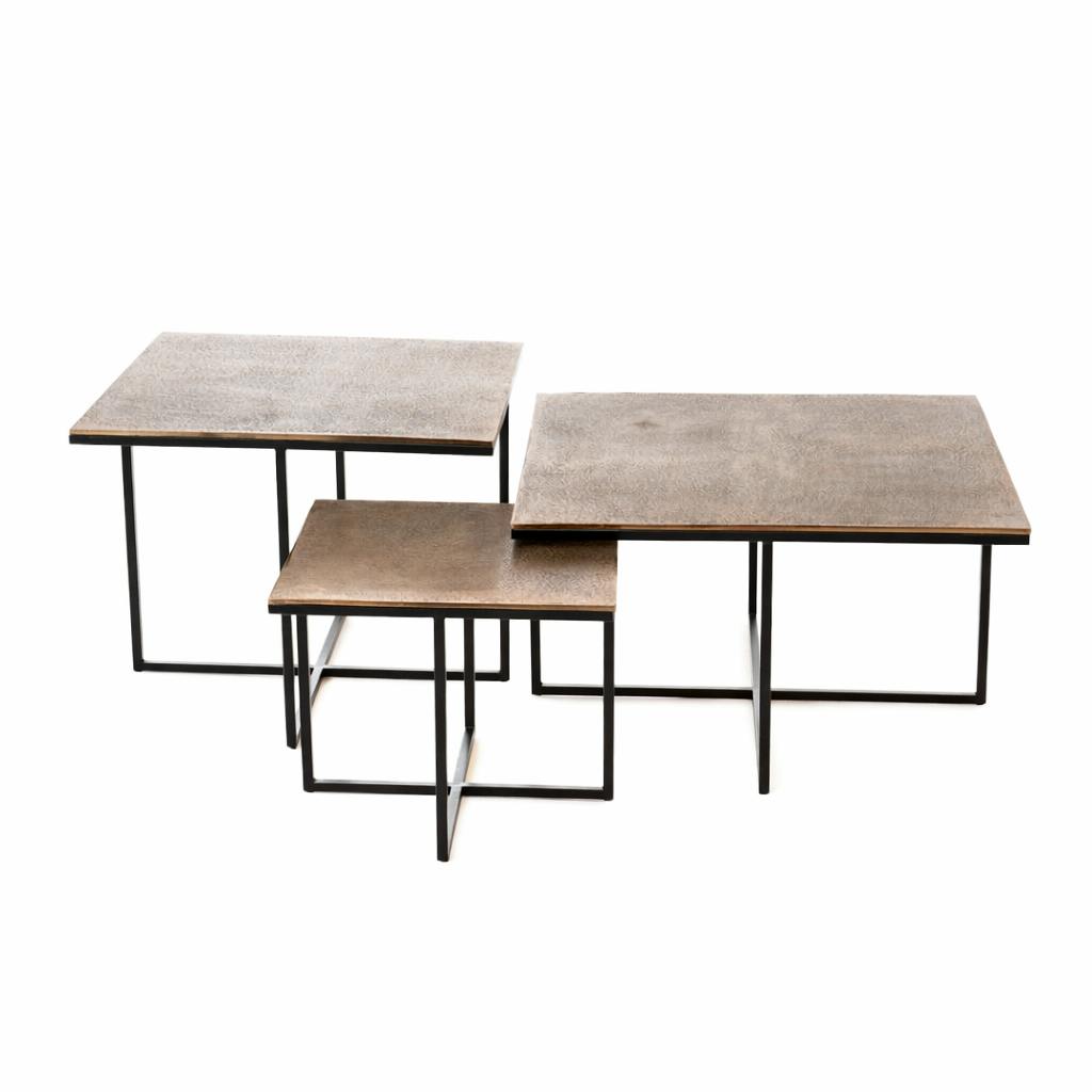 Table basse gigogne graphique à pieds croisés (lot de 3) KANO, PIER IMPORT