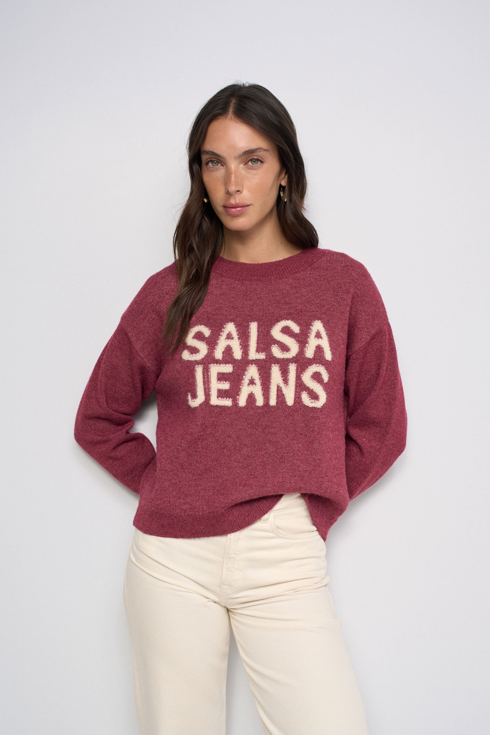 PULL EN MAILLE AVEC BRANDING, SALSA JEANS