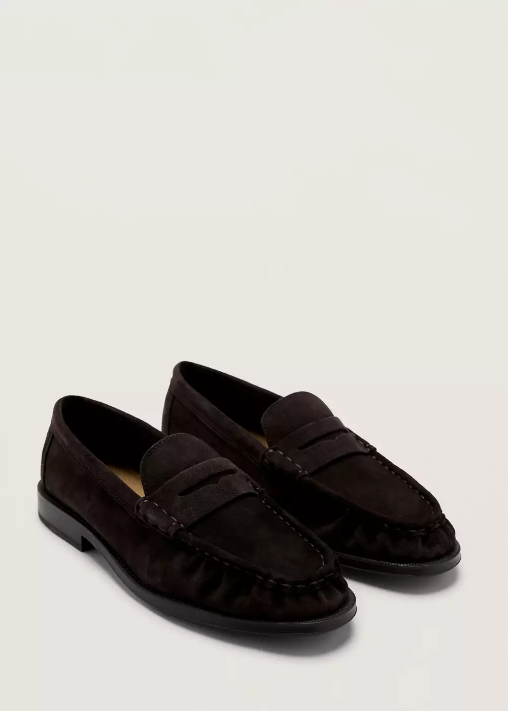 Mocassins découpe cuir suède, MANGO MAN