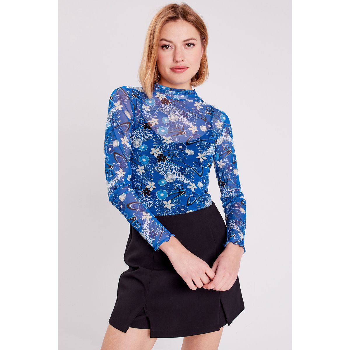 T shirt bleu electrique femme outlet