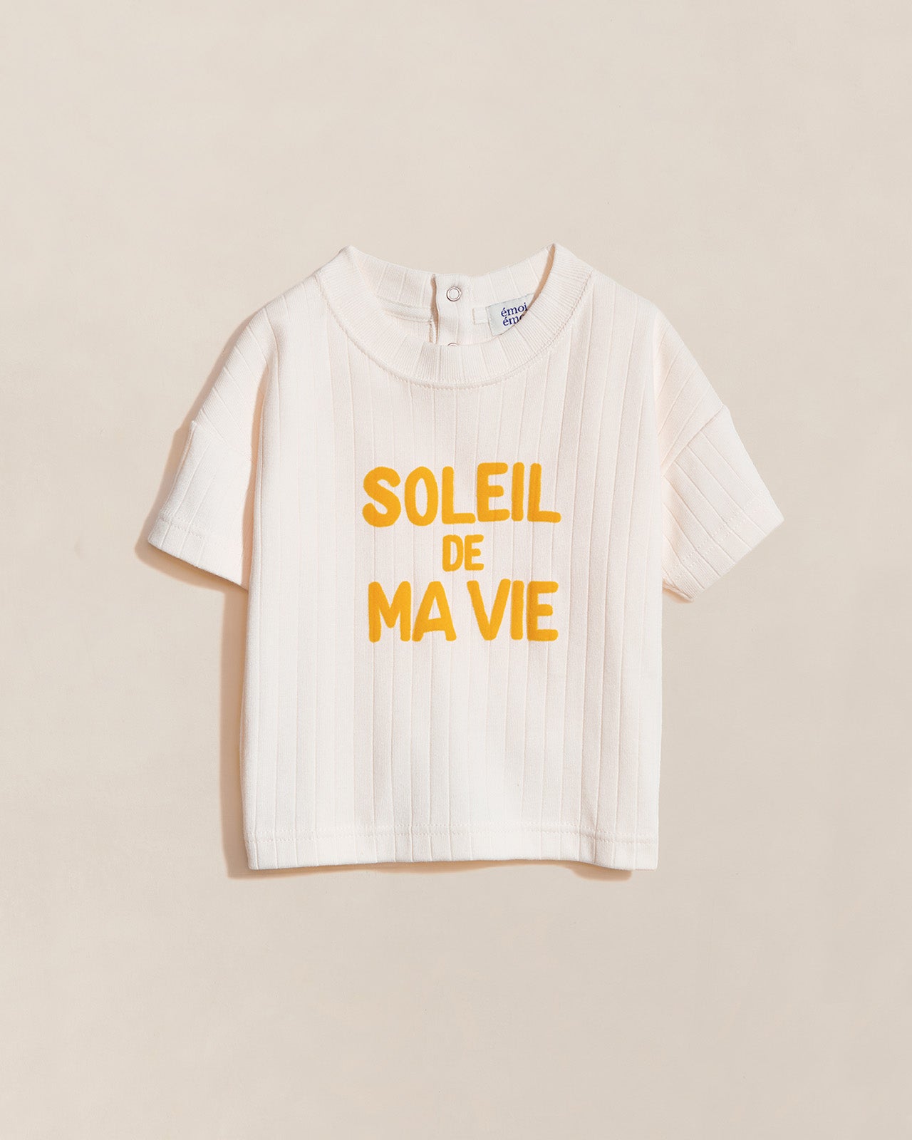 T-shirt imprimé velours en coton bio, SOLEIL DE MA VIE, EMOI EMOI