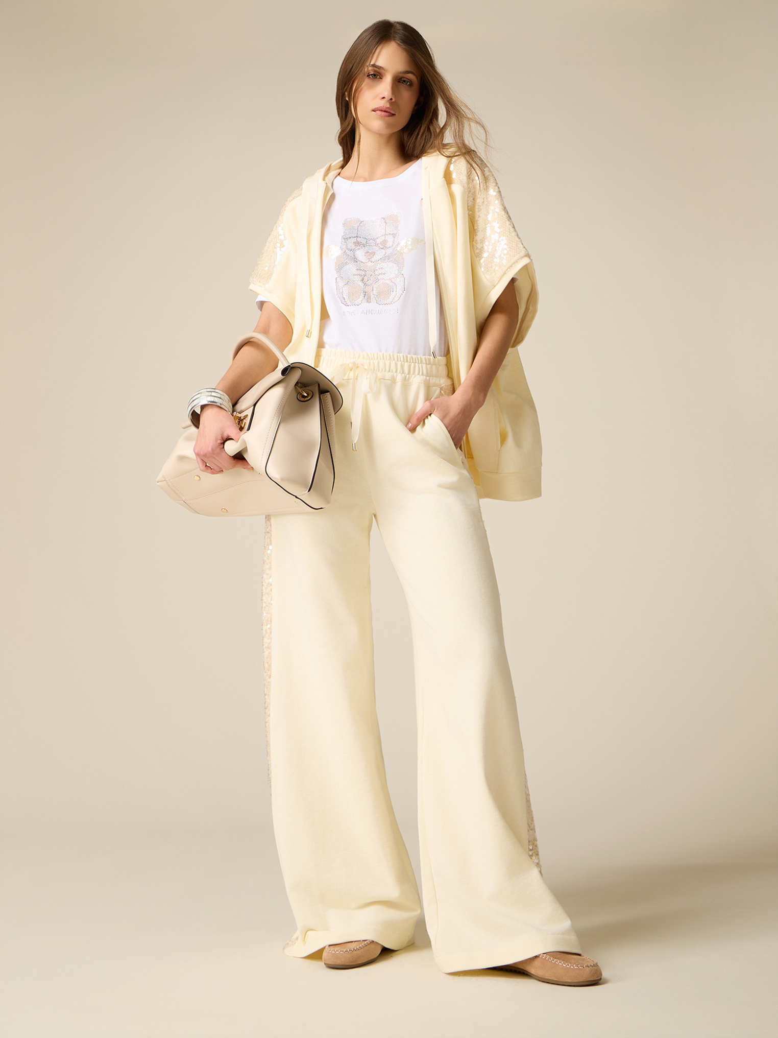 Pantalon palazzo à paillettes, OLTRE