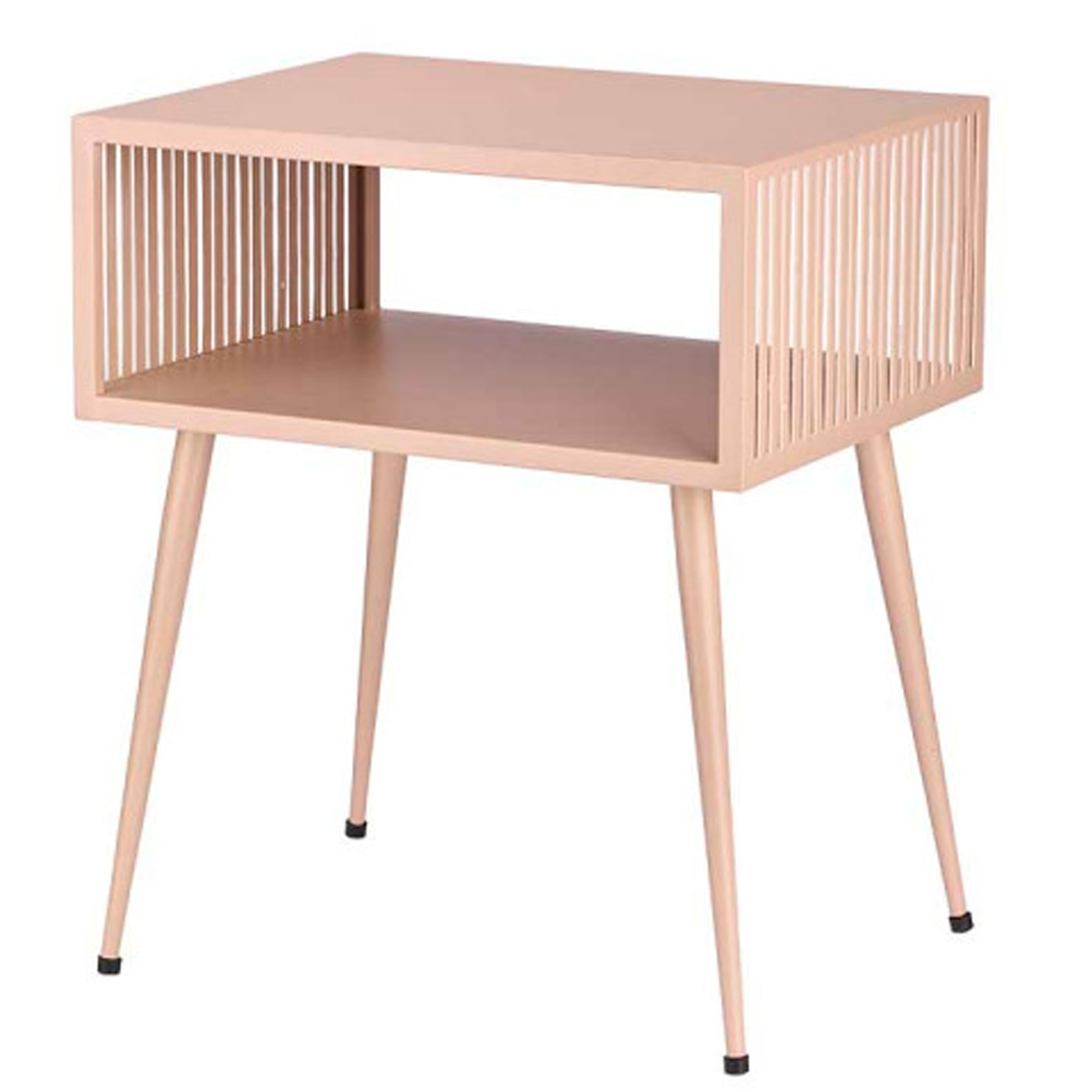 Table de chevet en métal rose nude 36x19x46.5cm, WADIGA