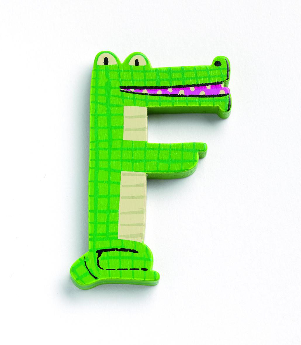 Lettre animaux en bois F, DJECO